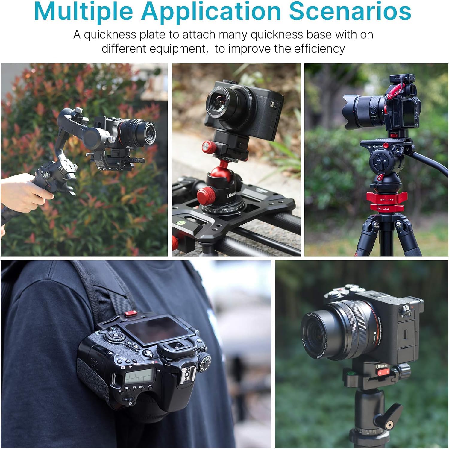 Uurig Claw Quick Release Plate Camera Mount W Arca Swiss Slot, Dslr Stabilizer Adapter Compatible With Sony/Nikon/Canon Cameras Zhiyun/Dji Gimbal/Slider/Tripod Plate 1/4" Screw Video Shooting