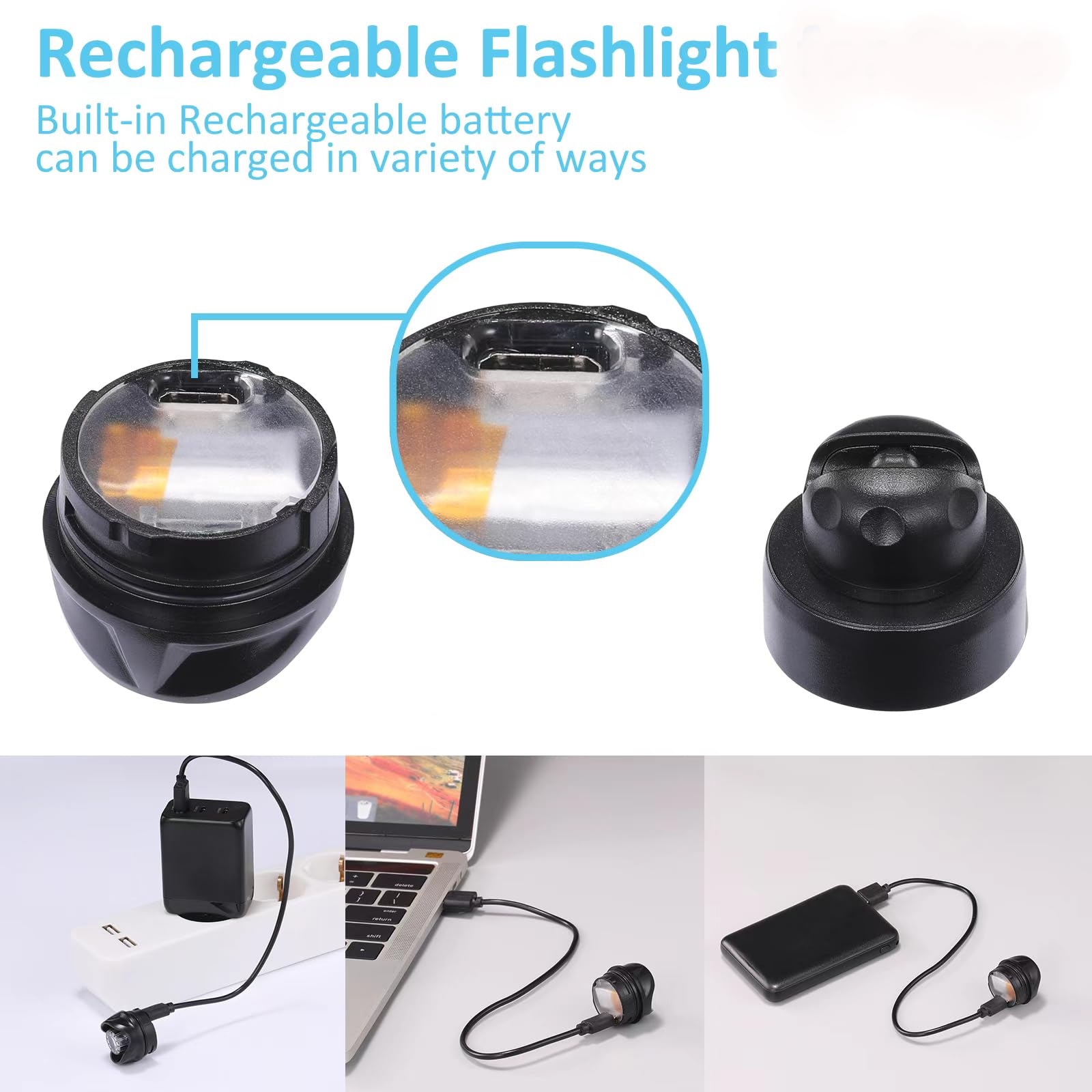 Rahan 2Pcs Rechargeable Headlights For Clogs Shoe, Led Flashlight For Night Walking, Camping, Walking Dog, Shoecharms For Boys And Girls