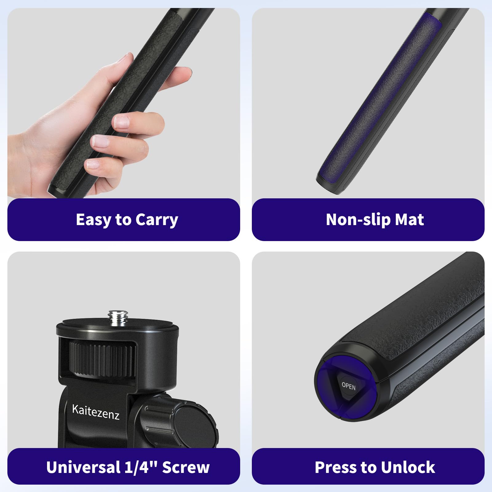 Kaitezenz 63In Selfie Stick Tripod For Gopro Camera, Long Extendable Tripod Stand Selfie Vlog Handle Portable Lightweight 7 Sections For Gopro Max Hero 13 12 11 10 9 8 7 Dji Osmo Action Camera