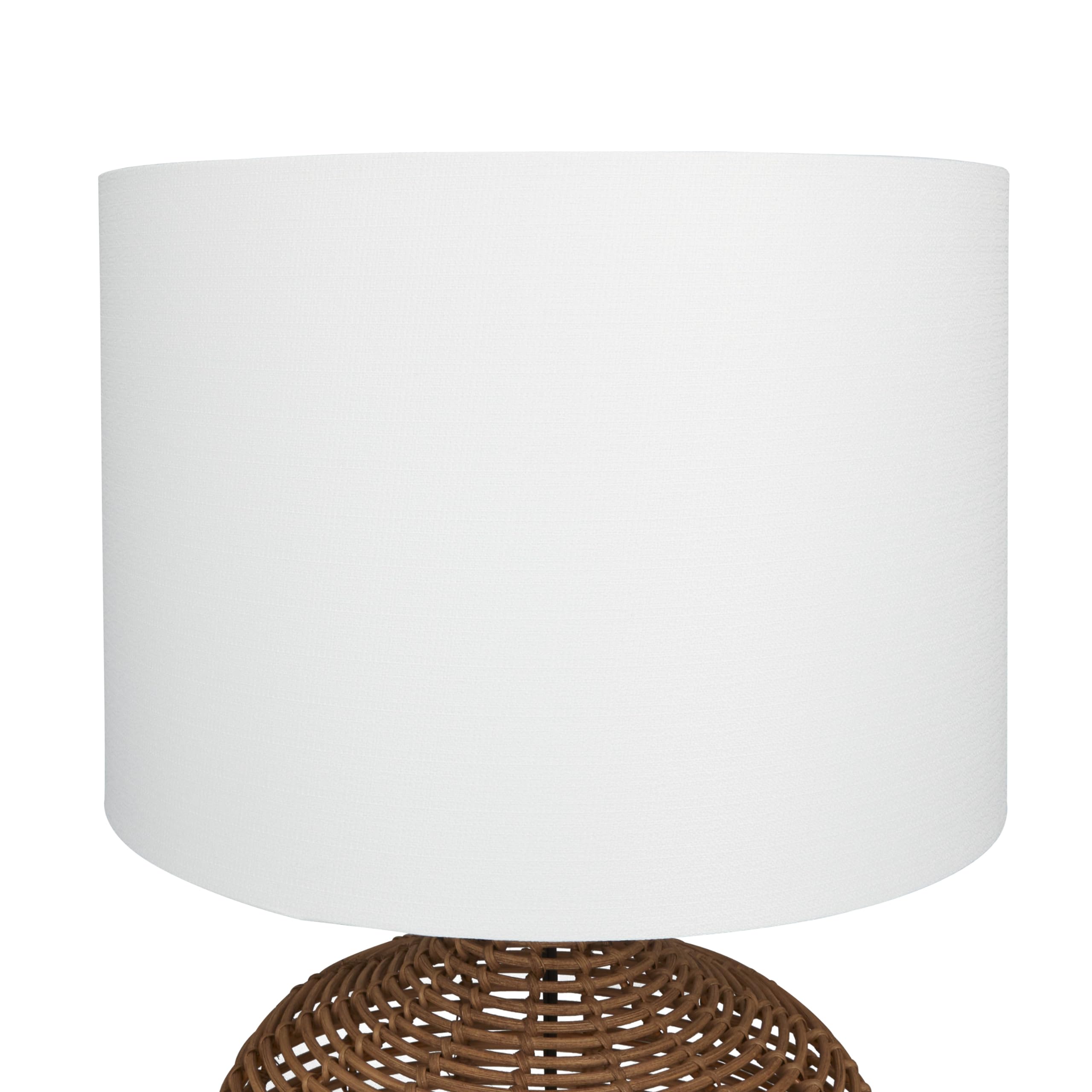 Deco 79 Rattan Handmade Room Table Lamp Woven Accent Lamp, Lamp 15" X 15" X 25", Brown