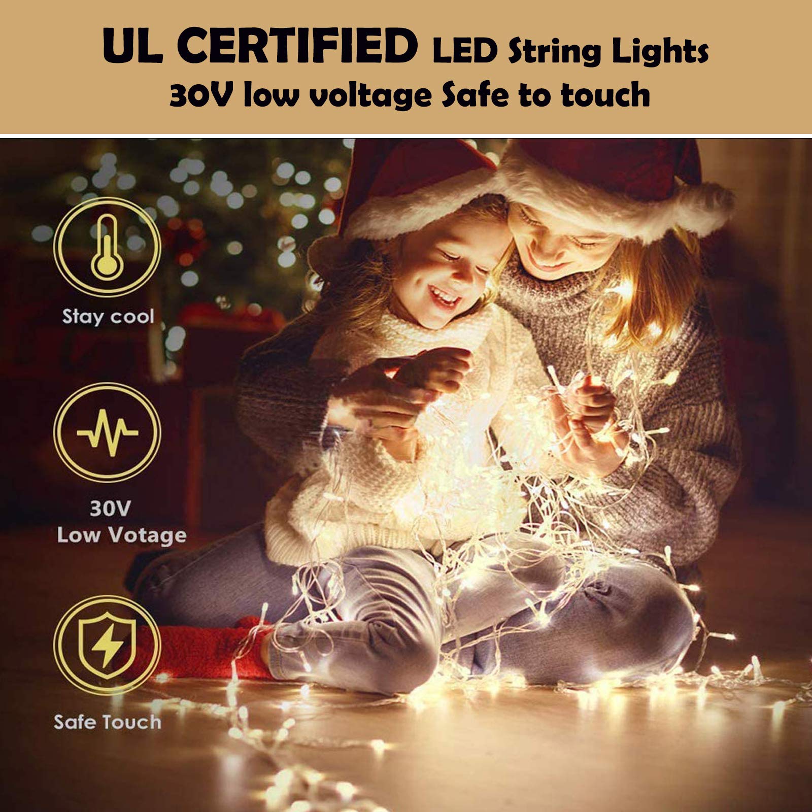Decute 800 Led 272Ft Christmas String Lights - 8 Modes With Timer Function, Waterproof Fairy Lights For Christmas Tree, Party, Wedding, Yard, Garden, Indoor/Outdoor Decorations, Warm White