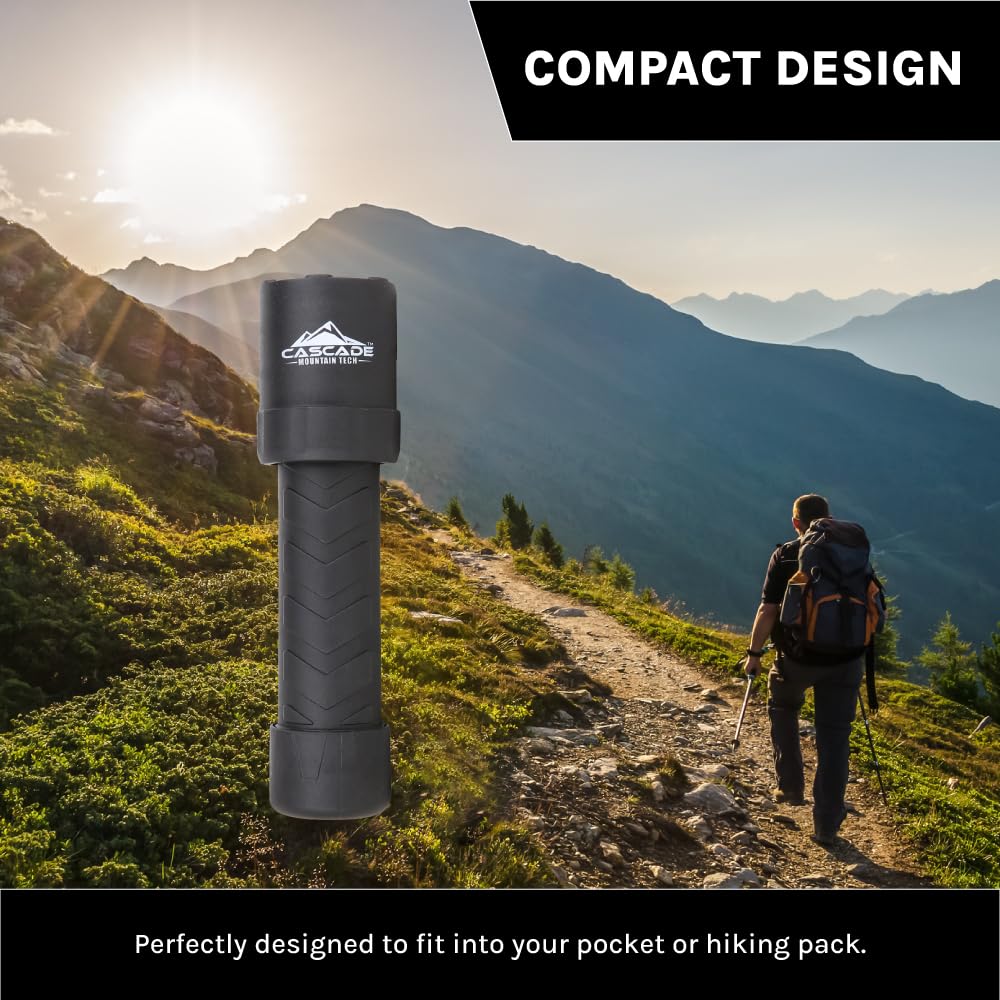 Cascade Mountain Tech 650-Lumen Ipx8 Waterproof Led Flashlight With 3 Light Modes For Outdoor And Emergency Use