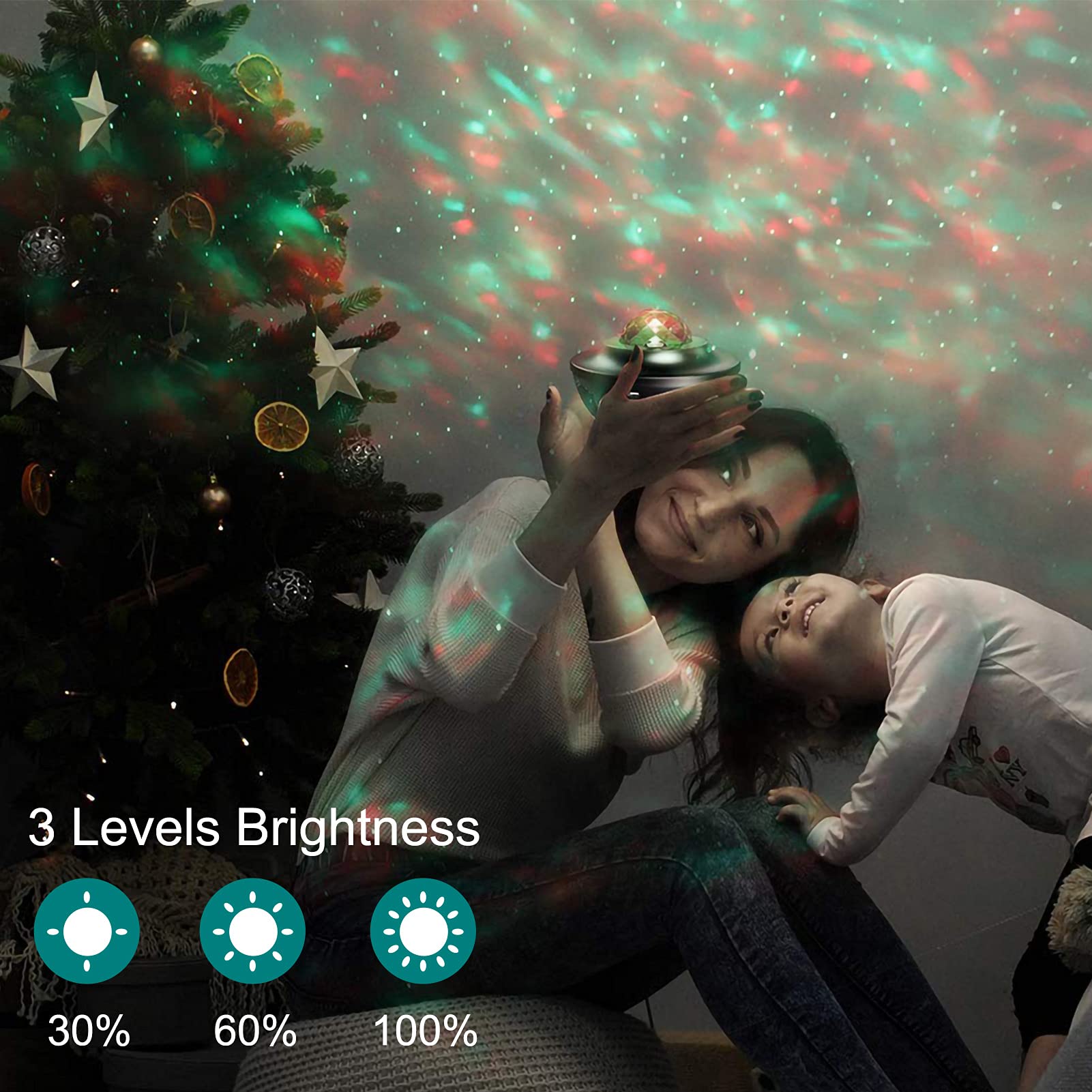 Yabtf Night Light Projector, Galaxy Projector With Remote Control, Star Projector With Led Nebula Cloud/Ocean Wave For Kid Baby'S Bedroom/Game Room/Home Theatre, Built-In Bluetooth Music Speaker
