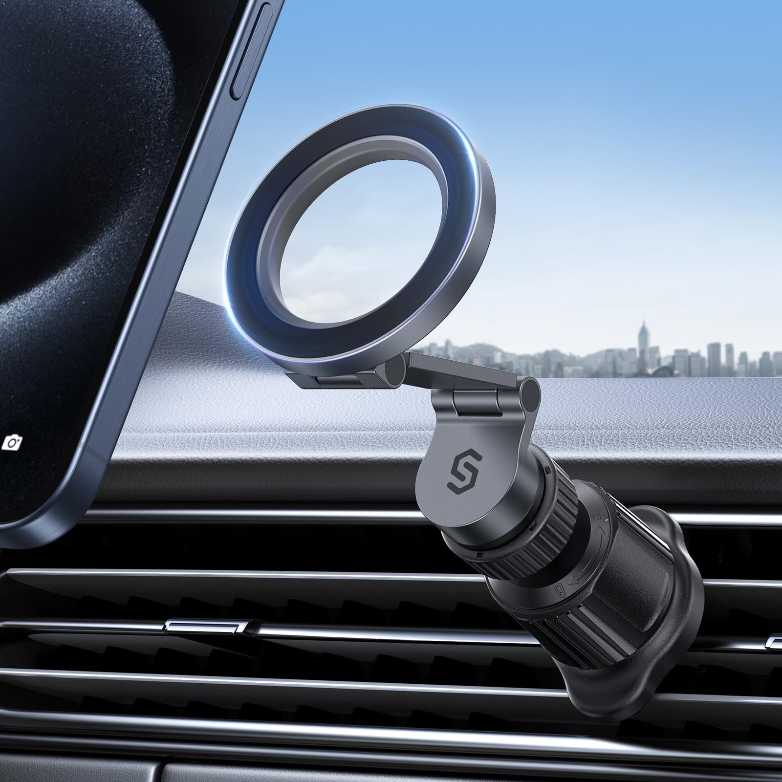 Syncwire For Magsafe Car Mount Vent - Magnetic Phone Holder For Car [3D Long Arm  Flexible Rotation  Strong Magnets] Air Vent Car Phone Mount For Iphone 16 15 14 13 12 Pro Max Plus Mini Mag Safe