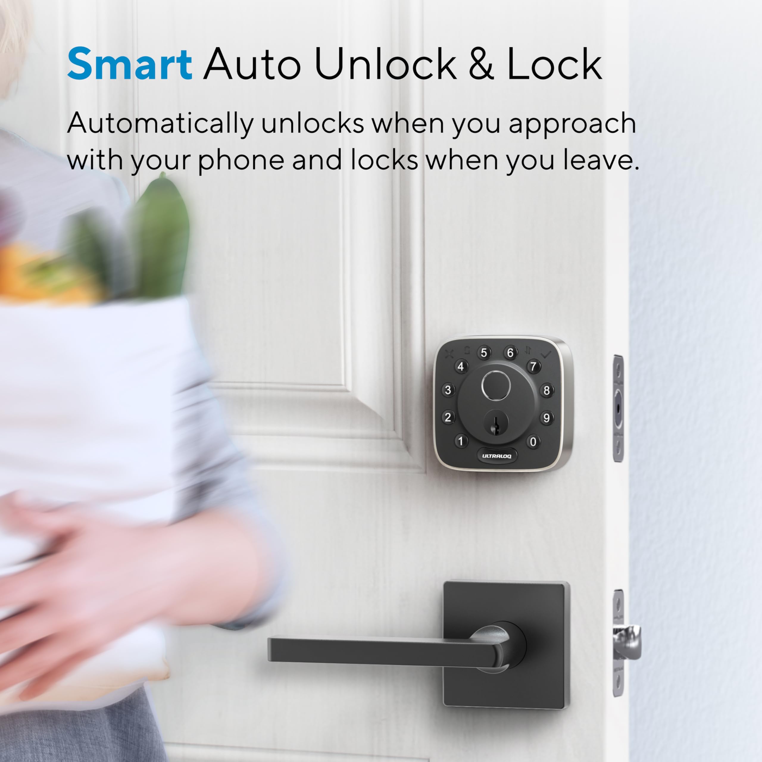 Ultraloq   Bolt Fingerprint Smart Lock,Biometric Deadbolt With Built In Wifi,Keyless Entry Door Lock For Front Door,App Remote Control,10 Months Battery,Ip65 Waterproof,Bhma Grade Aaa