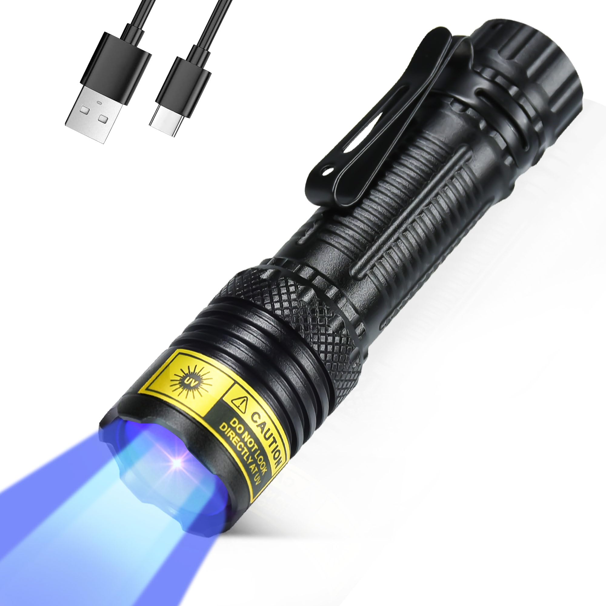Vmtenmv Uv Flashlight Black Light 365Nm Usb Rechargeable Blacklight Mini, Wood'S Lamp Portable Handheld Powerful Led Ultraviolet Lights Flashlights, For Resin Curing, Rocks, Pet Urine Detection