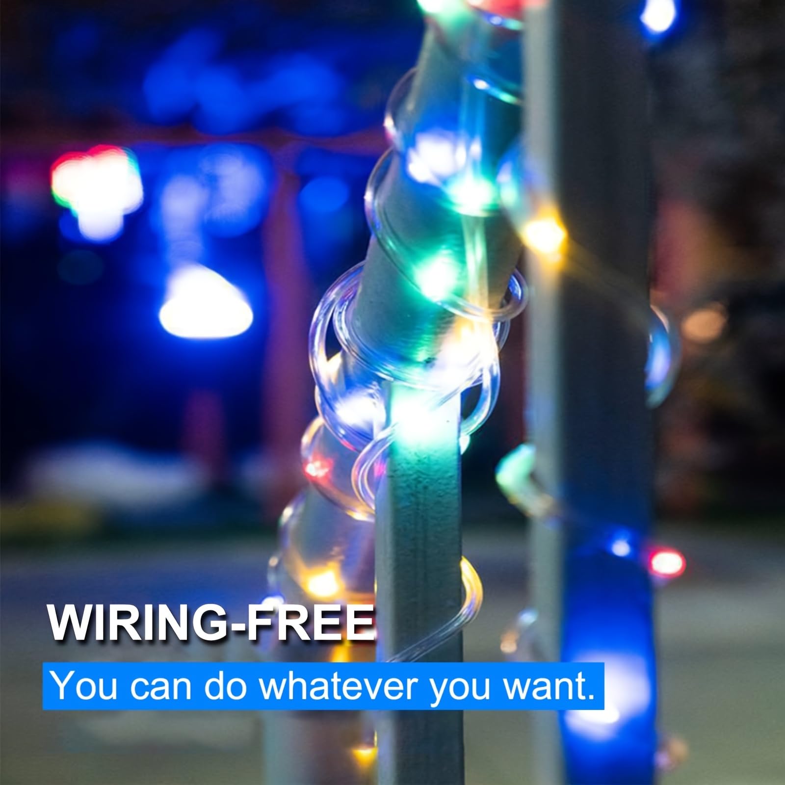 Igni 72Ft Solar 200 Led Rope Lights, Ip65 Waterproof Solar Powered Fairy Lights 8 Mode Led Lights, Christmas For Garden Yard Party Christmas Holiday Tree Decoration (Cold White)
