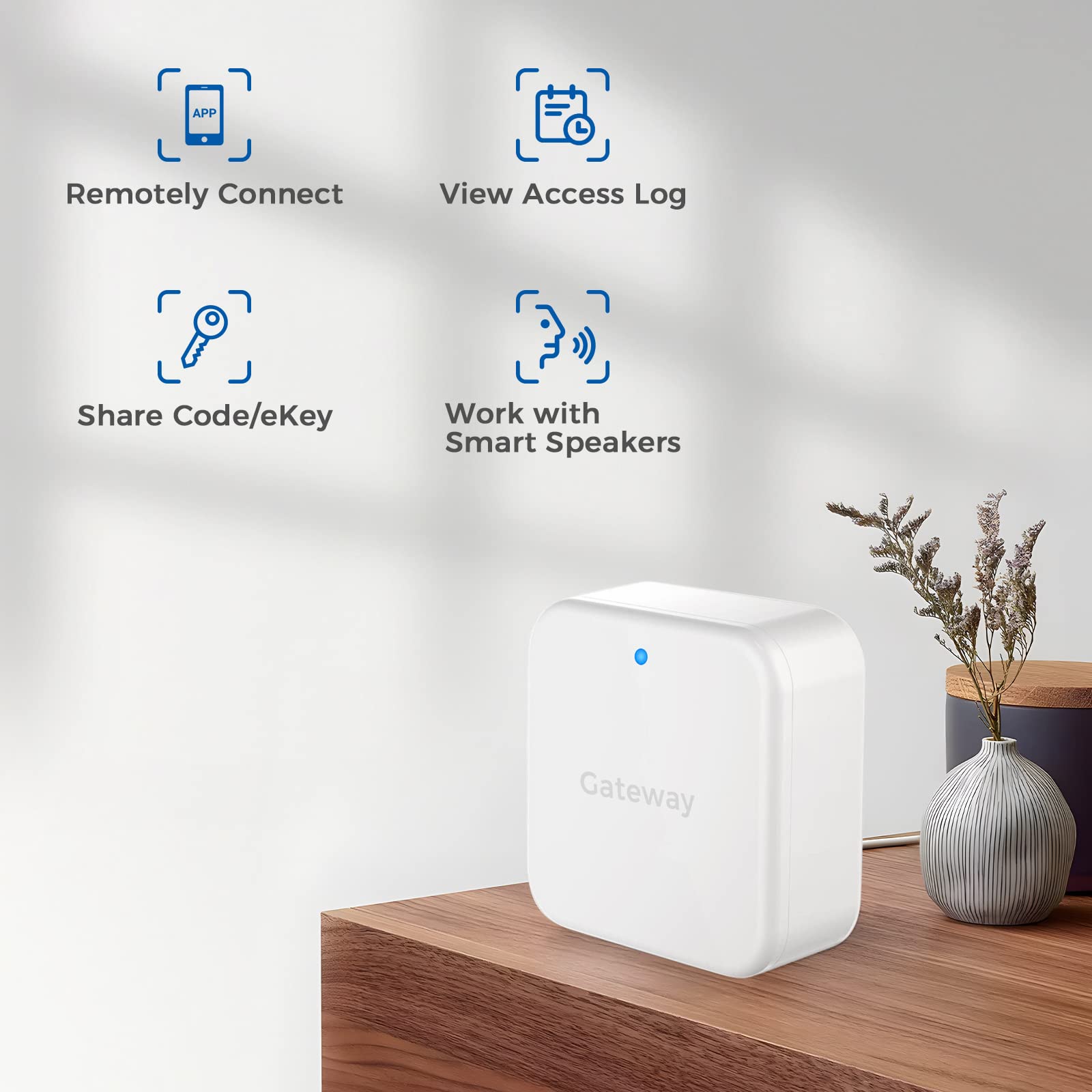 Kucacci Wifi G2 Gateway For H15B T17 Smart Lock, Wifi Bridging Hub Remote Control Smart Door Lock Work With Ttlock Google Home Alexa Voice Control