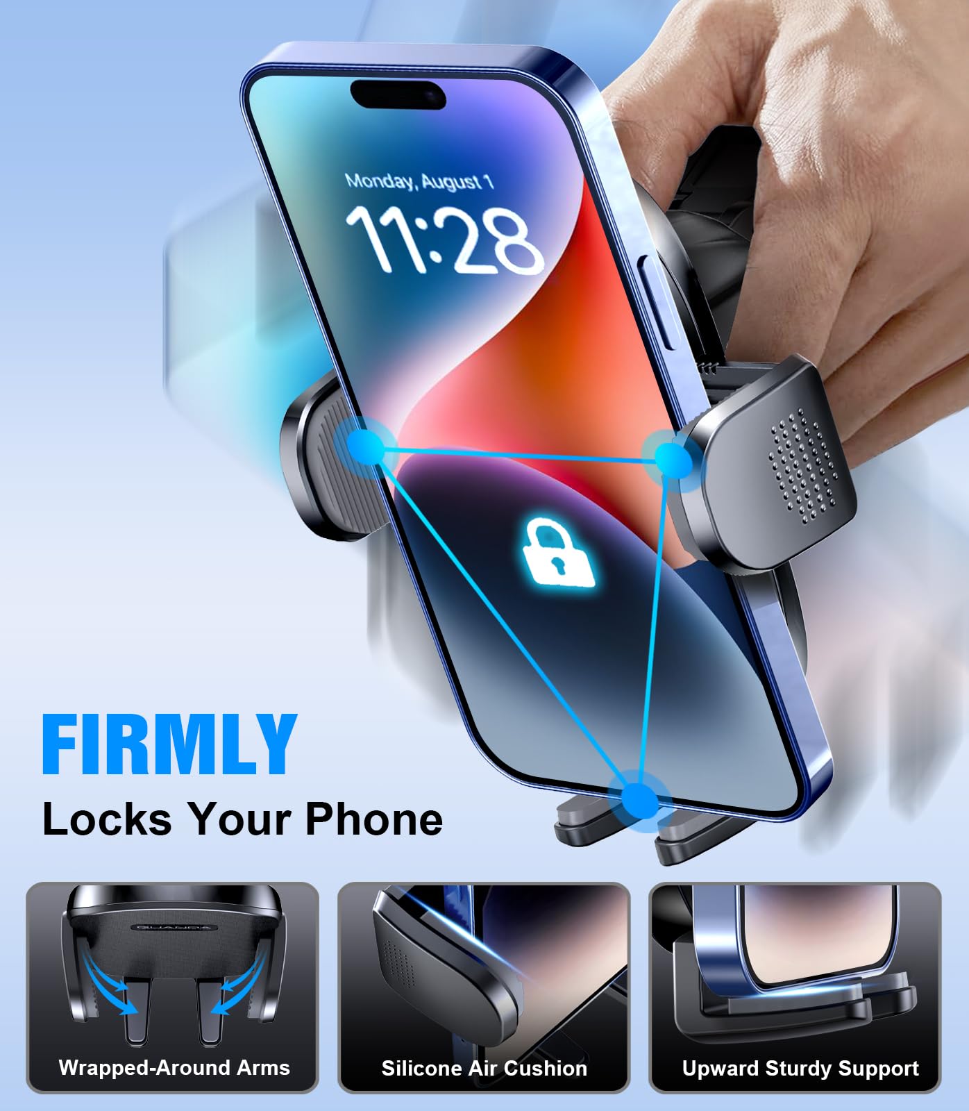 Guanda Technologies Co., Ltd. Car Phone Holder, Universal Cd Slot Phone Mount, Hands  Automobile Cell Phone Stand, 360° Adjustable Phone Mount For Car Compatible With Iphone & Android Cell Phones (Black)