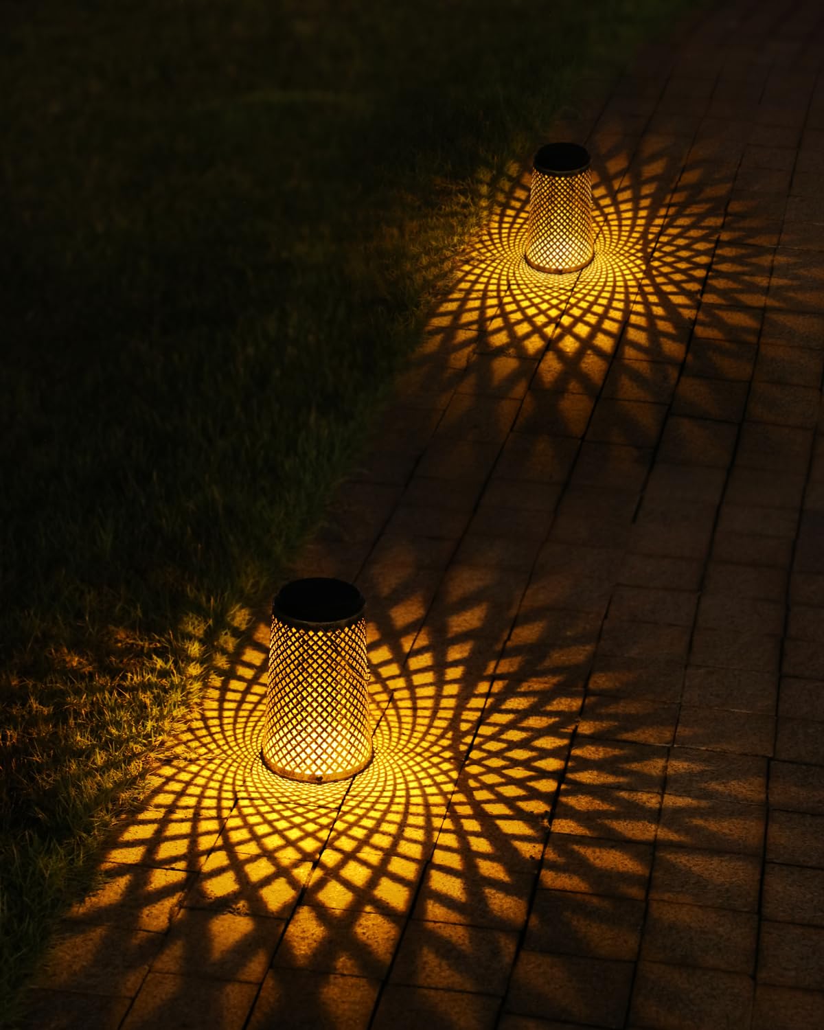 Centeluz Solar Hanging Lanterns Outdoor Lights 4 Pack, Metal Lantern Waterproof Decor For Garden, Outside, Backyard, Patio, Porch Tabletop, Pathway, Decorations