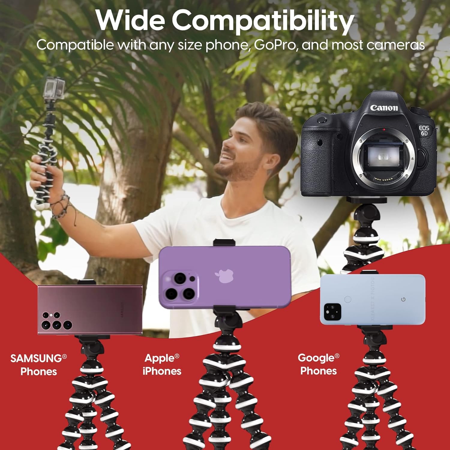 Kliomax 10‘’ Octopus Flexible Tripod Camera With 1/4" Screw, Quick Release Plate For Digital Cameras, Slr, Dslr, Travel Photography, Vlogging, Live Streaming