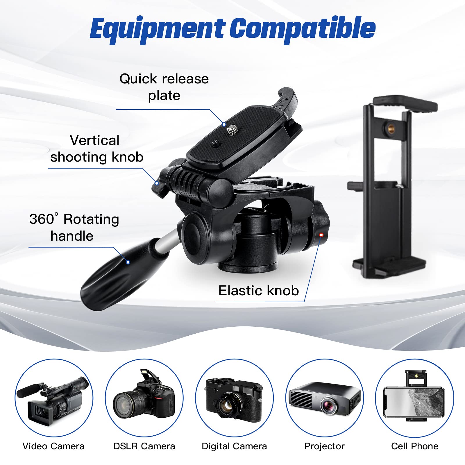 Mactrem 75 Inch Camera Tripod For Sony Canon Nikon, Lightweight Travel Video Aluminum Tripod Stand With Cell Phone Mount For Ipad Phone