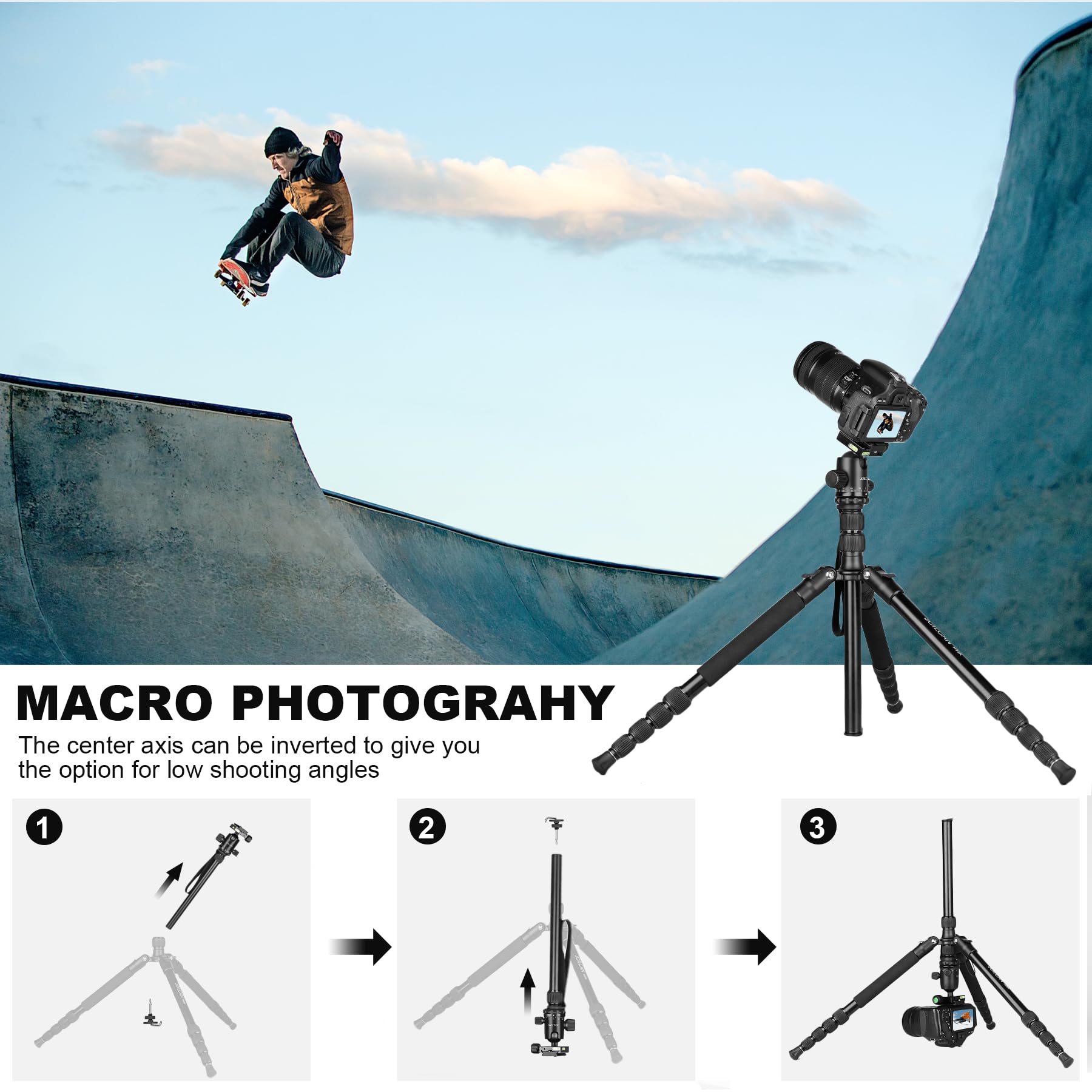 Victiv 80/85 Inches Heavy Duty Tripod For Camera And Phone, 85" Camera Monopod Tripods, Dslr Binoculars Spotting Scope Camcorders Video Tripod Stand, 360 Degree Ball Head, 35 Lbs Loads