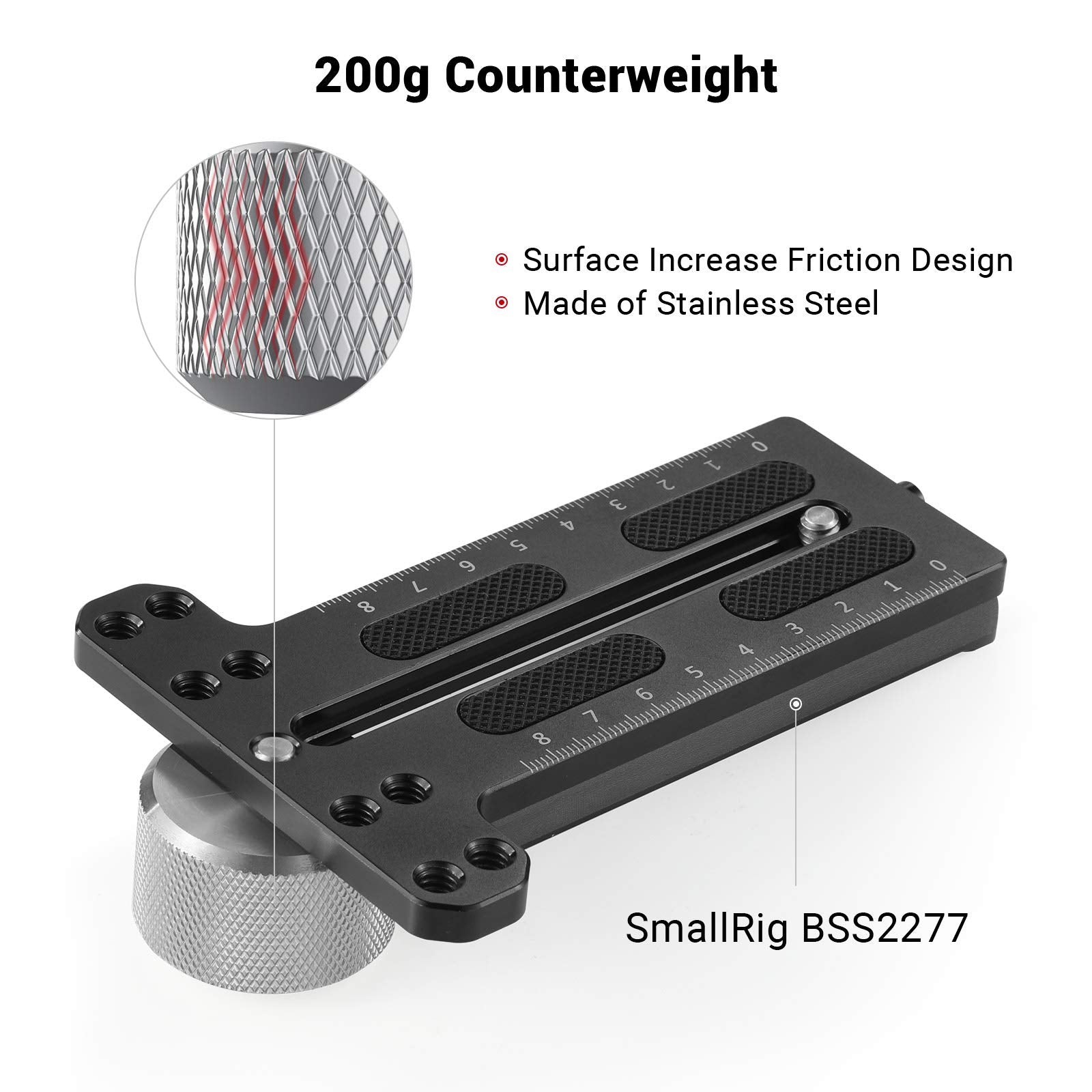 Smallrig Removable Counterweight 200G For Dji Ronin S/Rs 2, Sc/Rsc 2 And Zhiyun Gimbal Stabilizers - Aaw2285