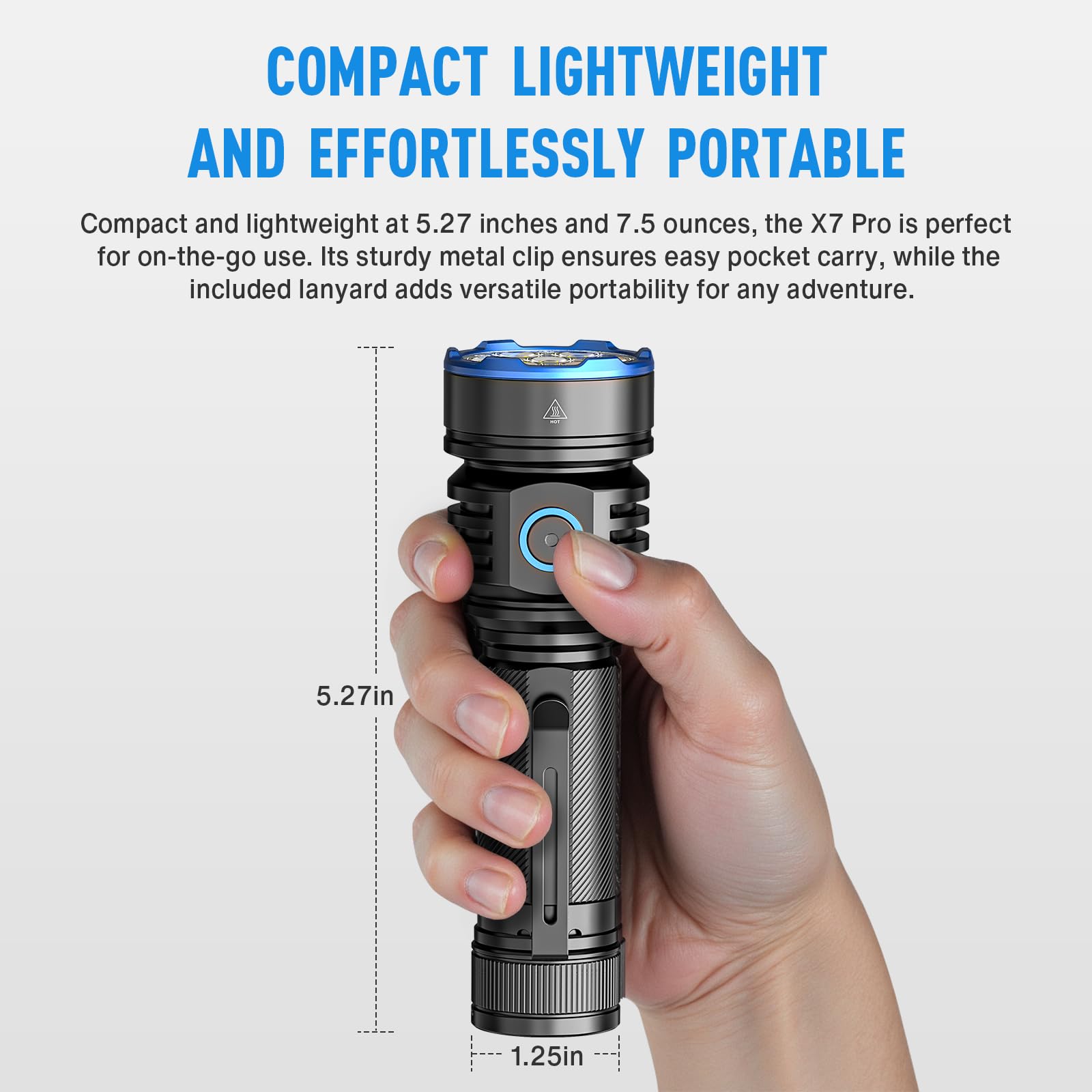 Rechoo Rechargeable Flashlights, X7 Pro Super Bright Flashlight 2000 High Lumens, High Powered With 3 Lighting Modes & Customizable Brightness Modes, Waterproof For Emergencies, Camping, Home (Black)