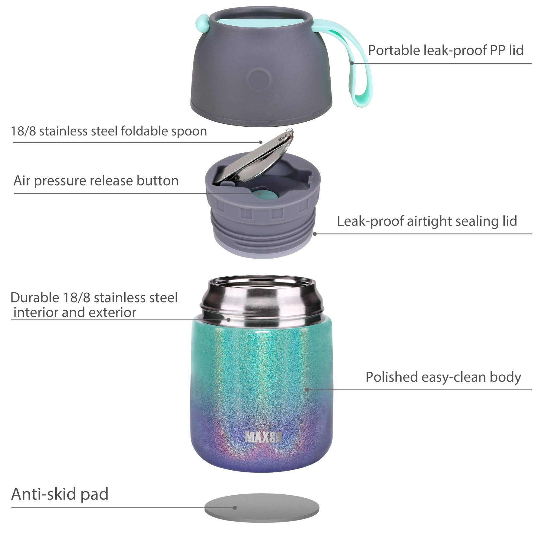 Insulated Thermo Food Jar For Hot & Cold Food For Kids Adult, 17 & 24 Oz Soup