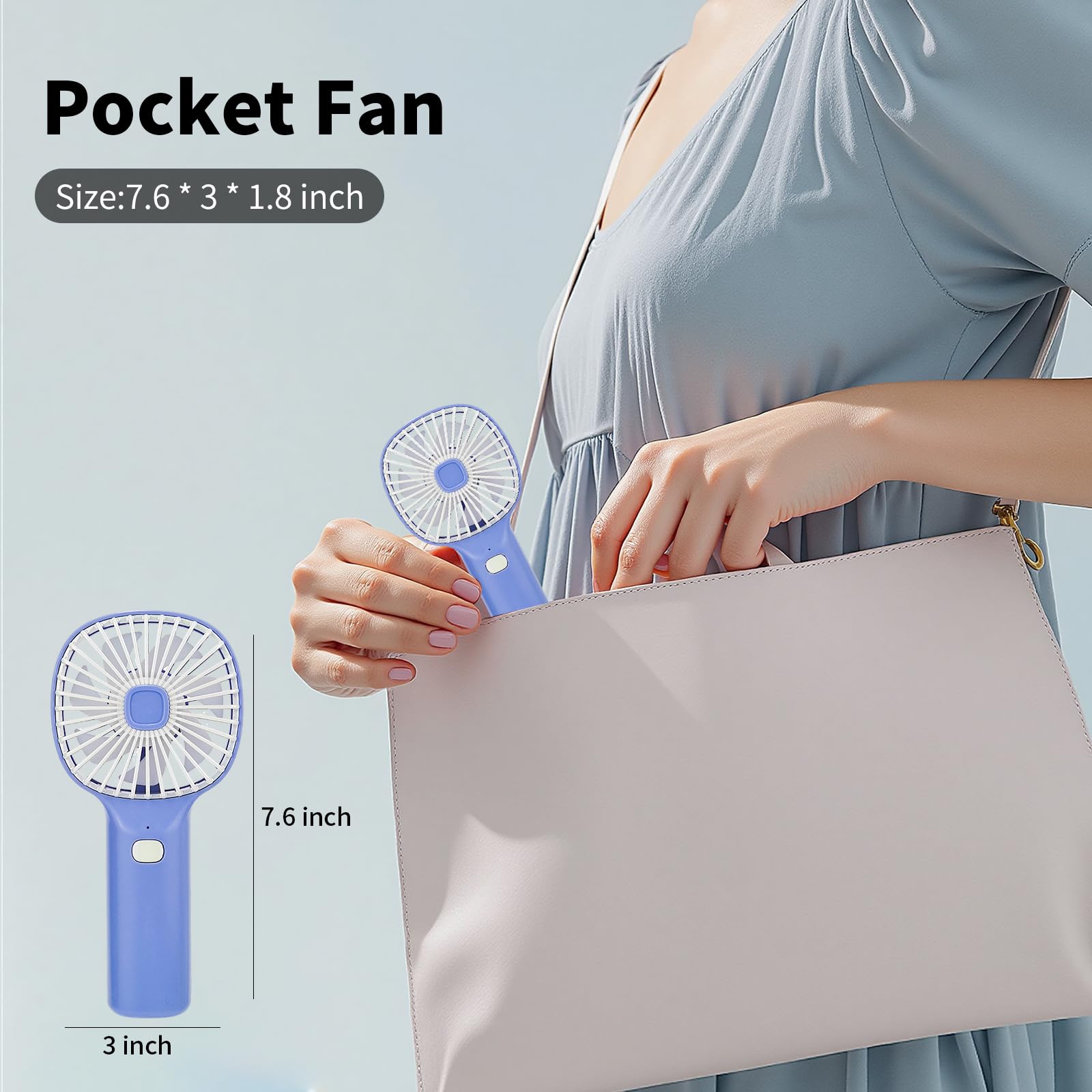 Portable Handheld Fan, Mini Usb Rechargeable Personal Fan With 3 Speeds, Cute Design Makeup Eyelash