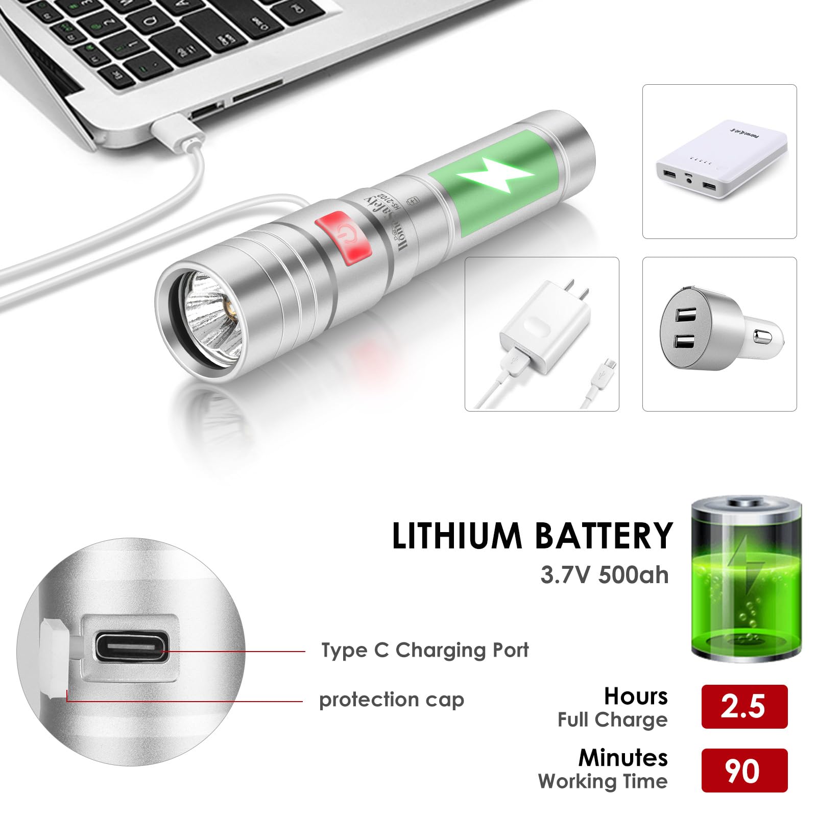 Home Safety 2102 Uv Flashlight 395 Nm Light Blacklight, 10W Powerful Wood’S Lamp Usb-C Rechargeable, Mini Led Uv Lights Pocket Pet Urine Detector For Mineral, Uranium Glass, Resin Curing