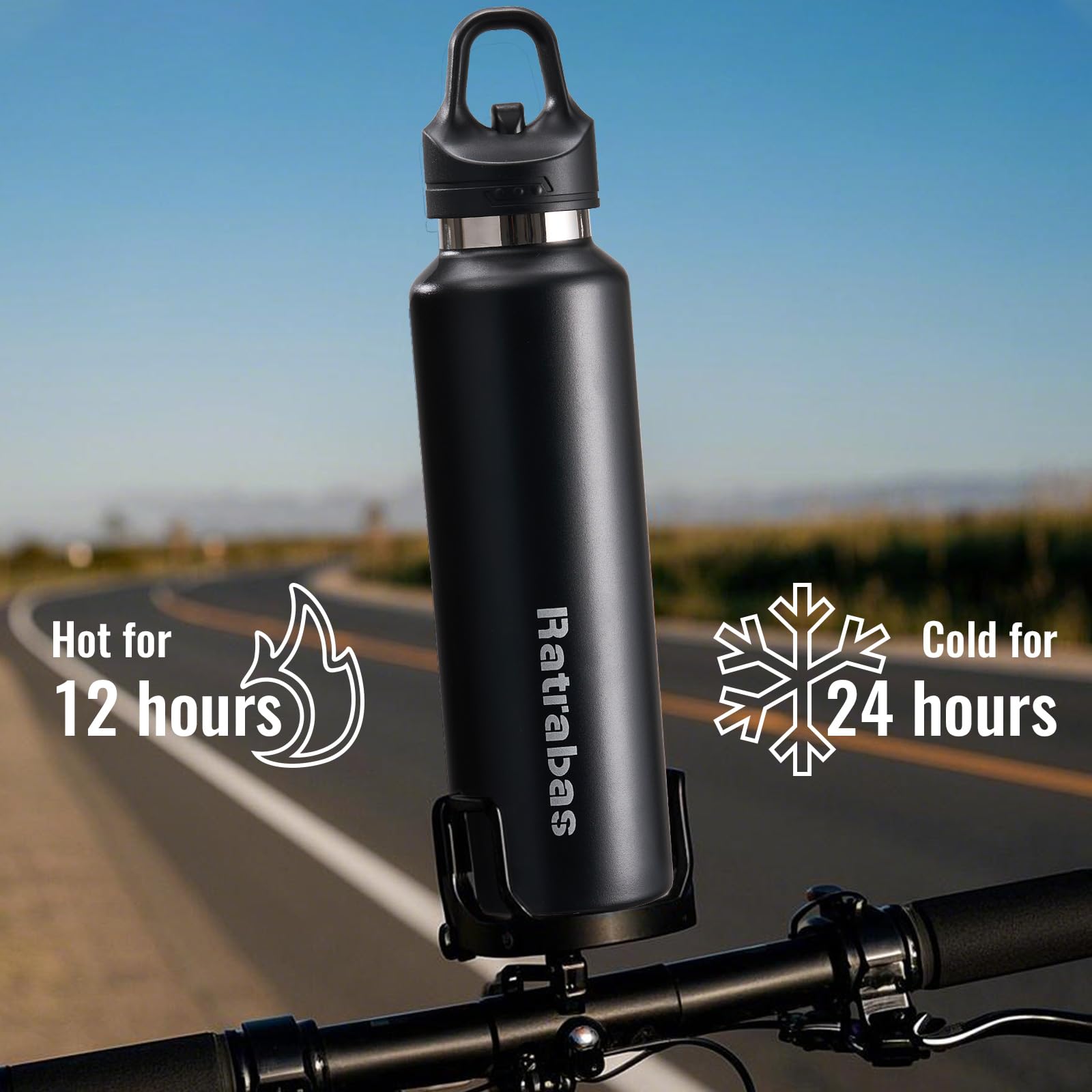 Insulated Water Bottle 21 Oz, Insulated Tumbler With One-Touch Open, Travel Water Bottle