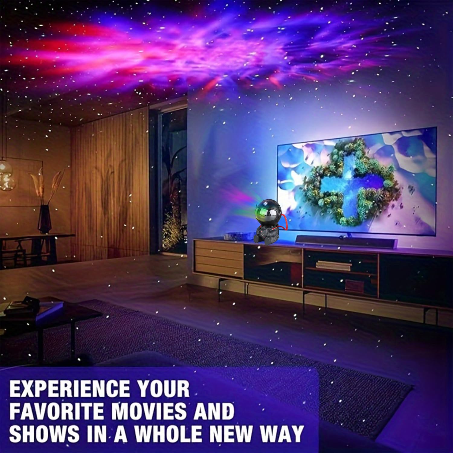 Yxqua Astronaut Star Projector, Star Projector Galaxy Light For Kids，8 Modes Remote And 270° Adjustable Led Lights For Bedroom, Girls Room Decoration, Home Theater, Ceiling, Timer(Original Black)