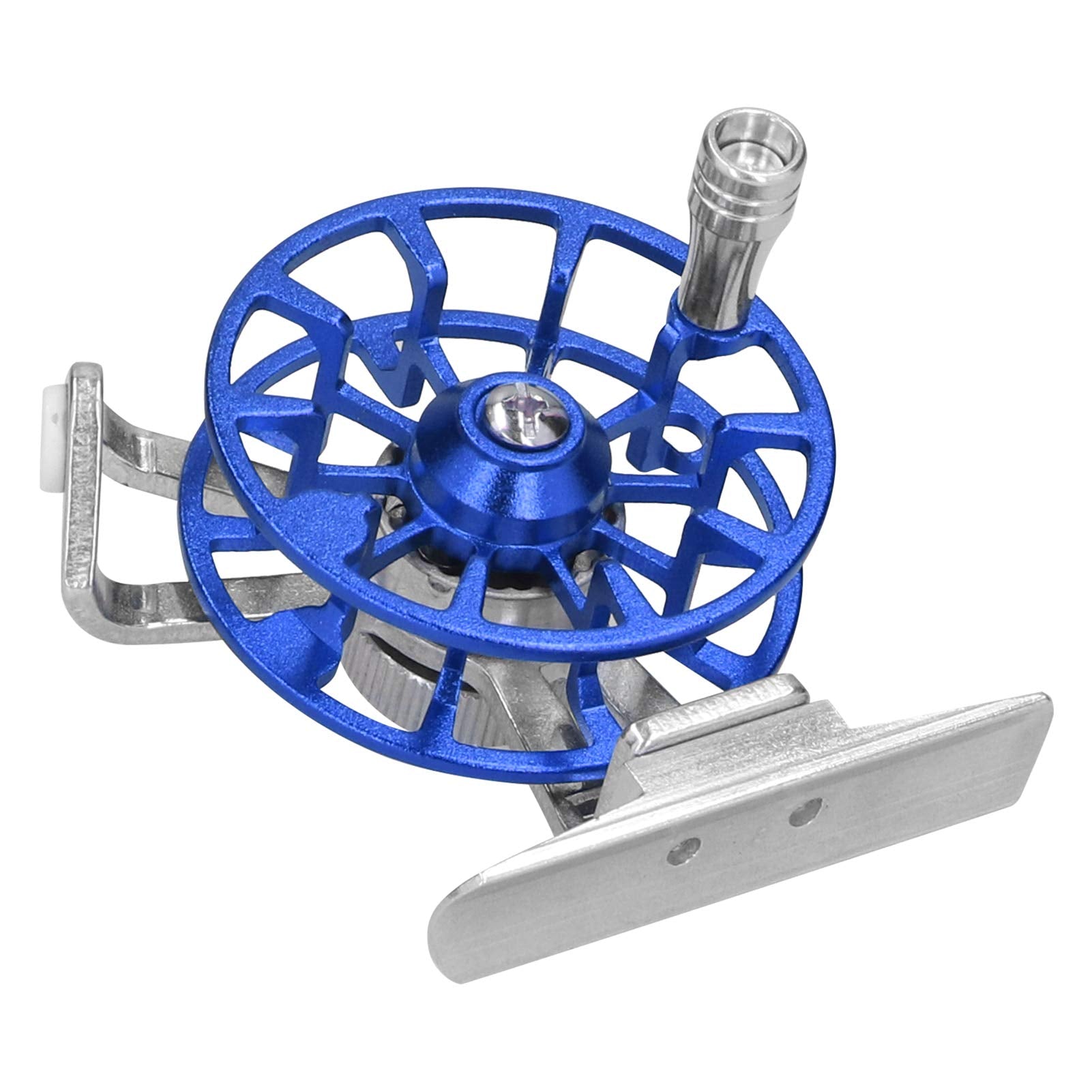Pinsofy Fishing Reels, Aluminum Alloy Right-Handed Equipped With Ceramic Wire Hole, Reels, Boat Fishing For Ice Fishing(Blue)