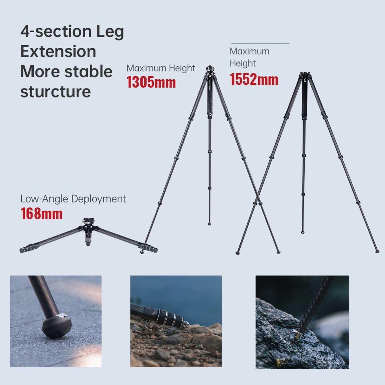 Eachshot Falcam Treeroot 61" F38 Pro Quick Lock Travel Tripod,With 360 Degree Damping Ball Head Load Capacity 5Kg/11Lbs,Carbon Fiber Tripod With F22 Interfaces, 1/4" Screw,Carry Strap Holes For Cameras
