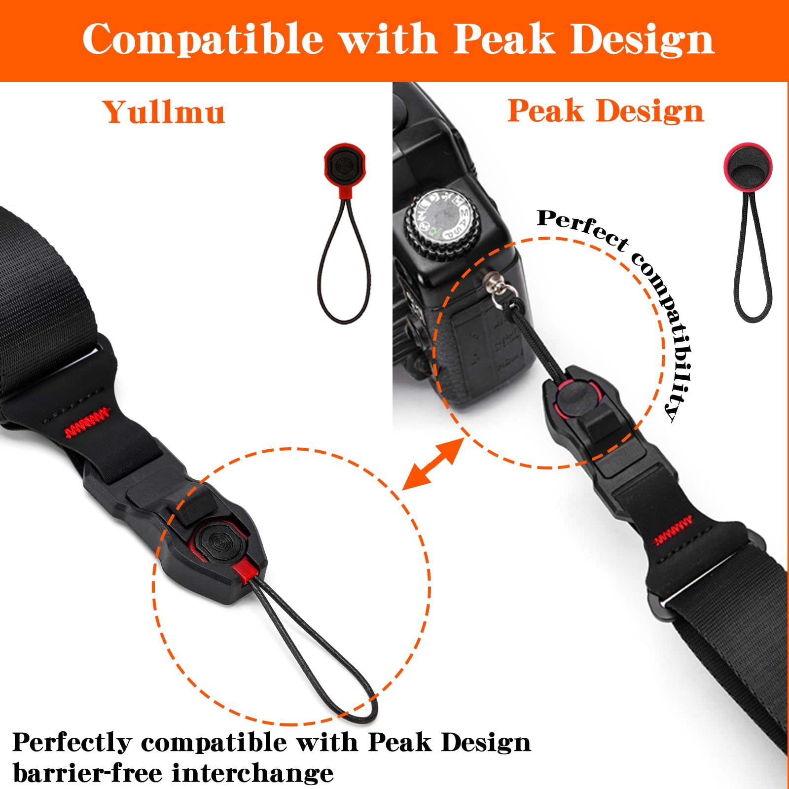 Yullmu Camera Strap Quick Release Buckle Set Of 2 – Compatible For Peak Design Buckle 198 Lbs Load Capacity Fits Dslr/Slr Cameras Binoculars Wrist Straps For Photography Outdoor Travel(Black)