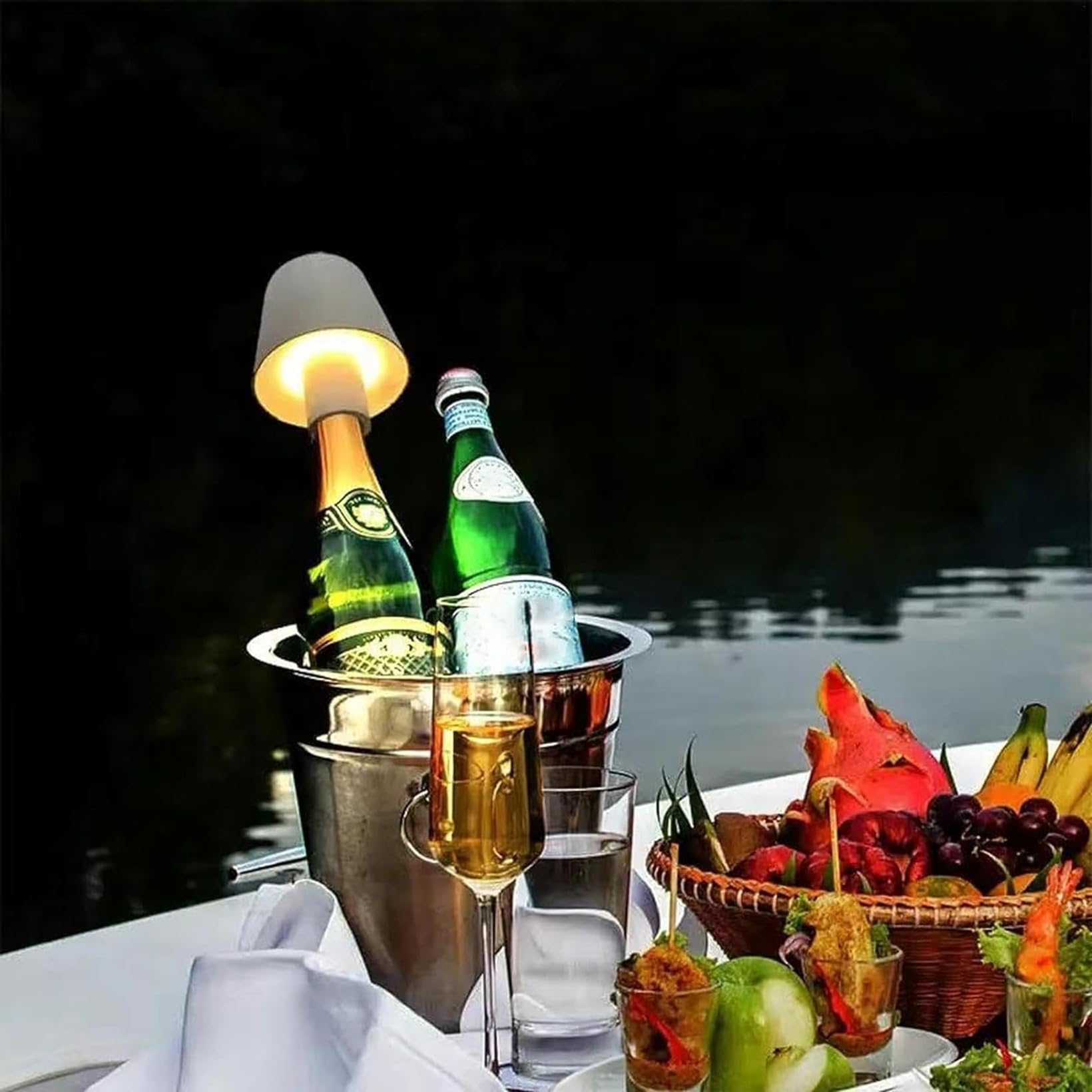 Rehenbsem Wireless Bottle Lamp,Wine Bottle Led Night Light,Touch Cordless Table Lamp With Rgb Breathing Light,Bottle Lights With 3 Modes Light