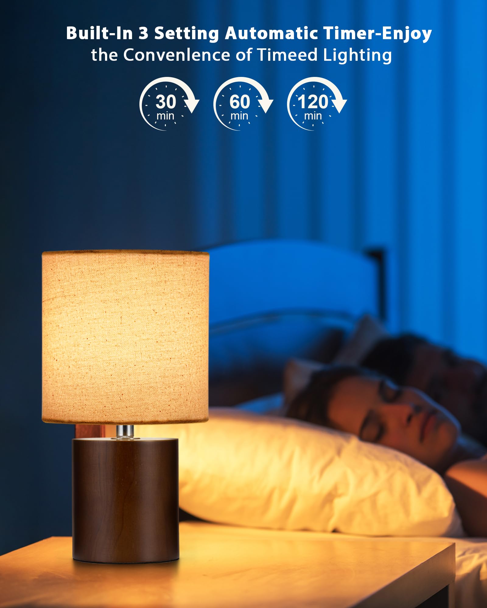 Umexus Rechargeable Cordless Table Lamp With Timer, Remote, Dimmer, Wood Small Battery Operated Lights Patio, Warm Bedroom Nightstand Lamp, Rgb Ambient Lighting For Home Dinner Side End Table Kitchen
