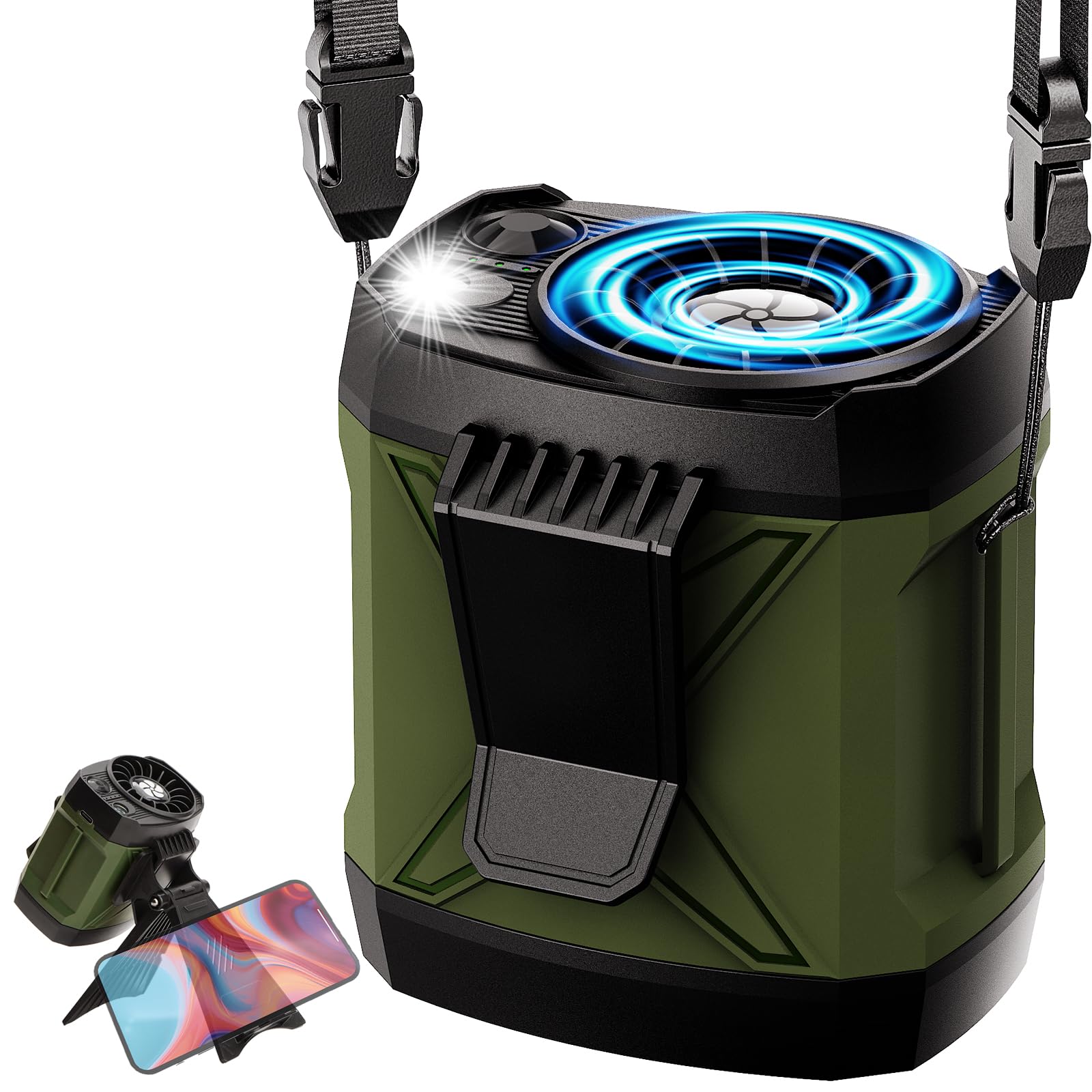 Portable Fan Rechargeable,4 Speeds Strong Airflowt,Battery Powered Mini Fan Handheld,Neck Fan - Koospark