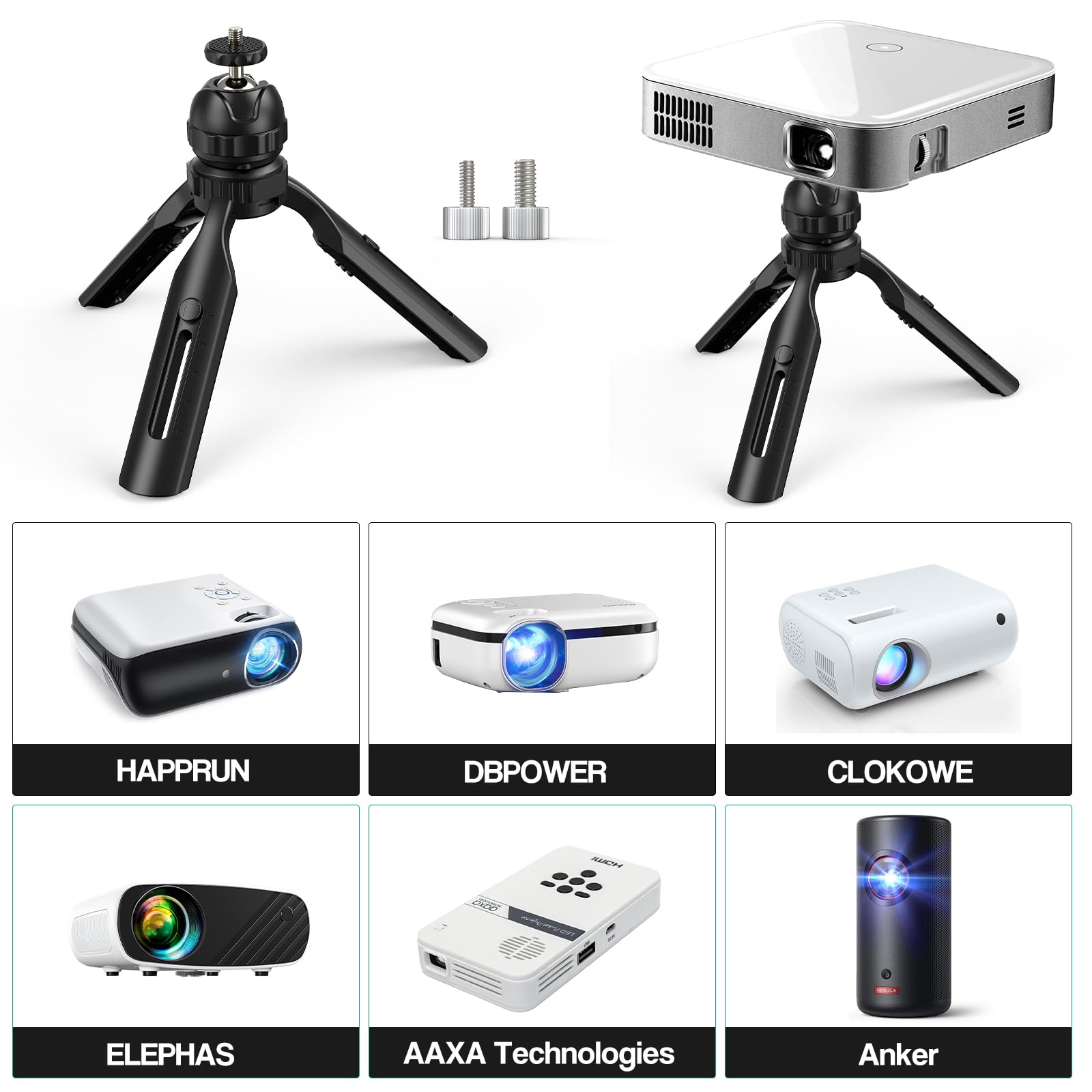 Dawasapat Mini Projector Stand, Table Top Mini Projector Tripod With Tilt Angle Adjustable Small Tripod For Cameras, Dslr, Smartphones