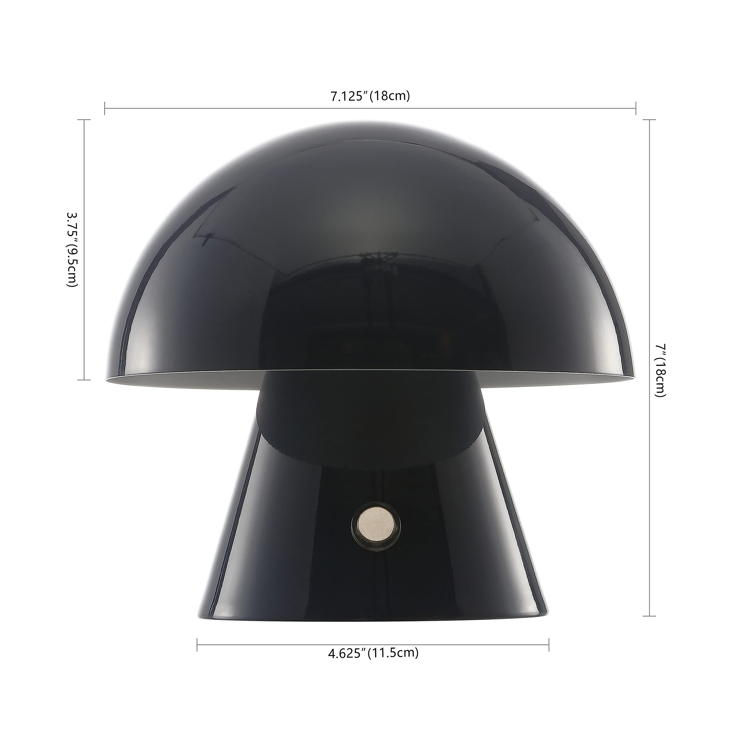 Jonathan Y Jyl7116E Porcini 7" Contemporary Bohemian Rechargeable/Cordless Portable Iron Integrated Led Mushroom Table Lamp Modern, Coastal Bedside Desk Nightstand Lamp, Navy