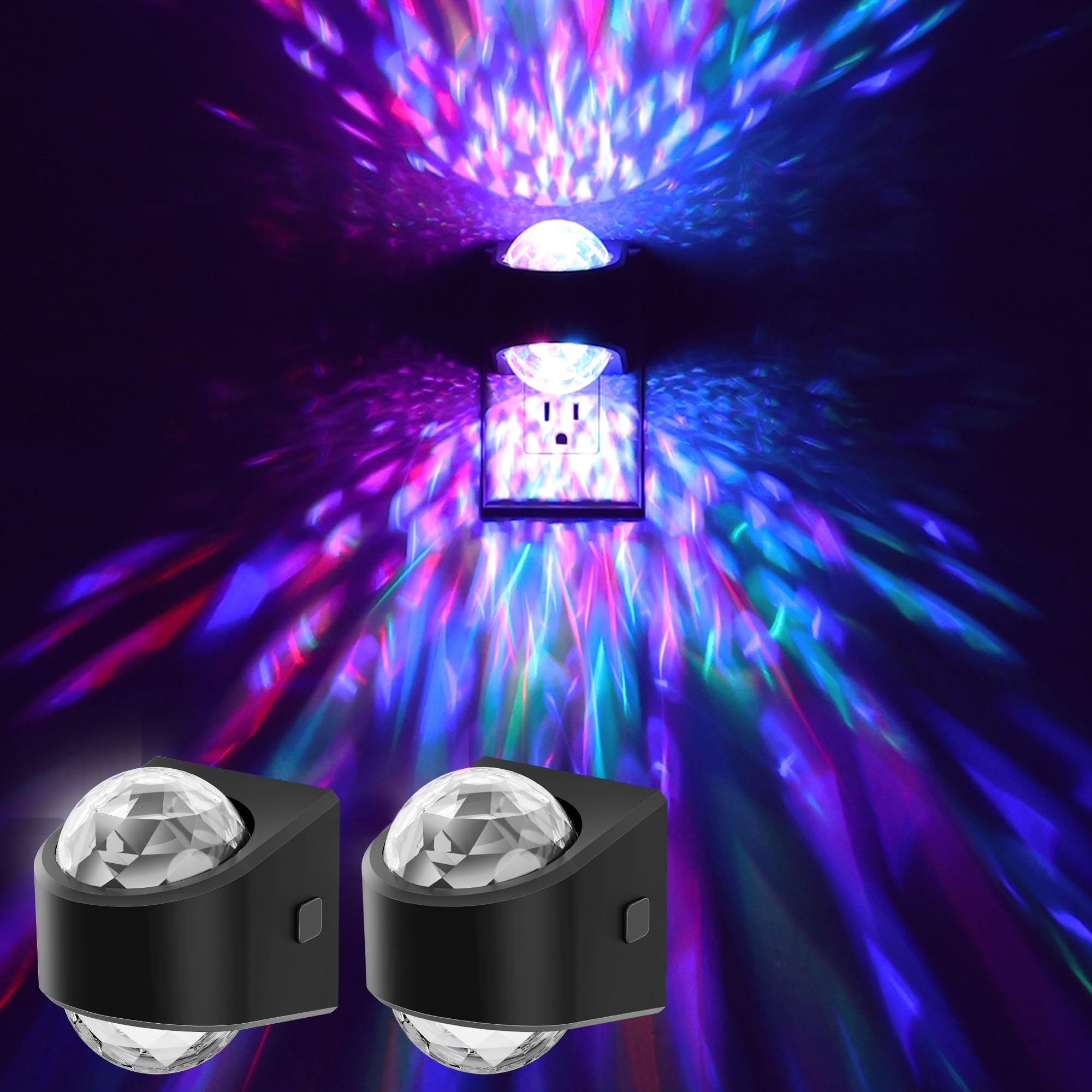 L Lohas Led Night Light Projector For Kids,[2-Pack] Plug In Night Light With Light Sensor,9 Color Changing Rgb Star Projector Galaxy Nightlight For Playroom Home Decor Party Christmas Birthday 
