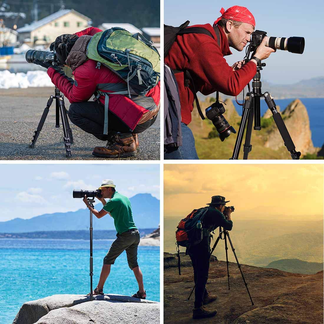 Gwnnsh Camera Lightweight Travel Tripod, 58” Detachable Monopod, Aluminum Ball Head Stand 3 X Control Knobs With Calibration, Dslr Qr Plate, Level Indicator, Flip Lock Design. Dare To Compare