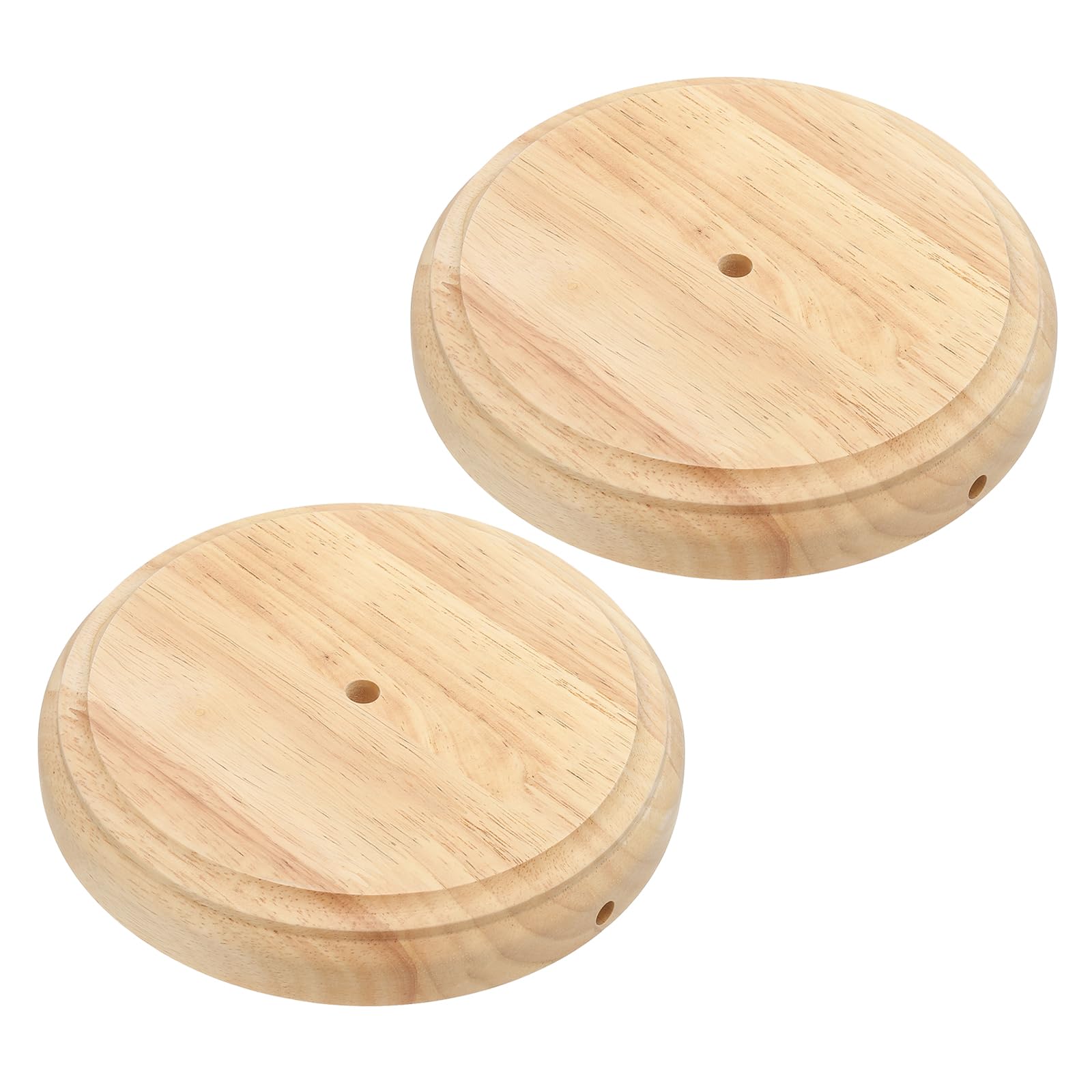 Patikil 8.5" X 1.3" Wooden Lamp Base, 2Pcs Round Solid Wooden Base Wood Desk Lamp Display Stand Replacement For Bedroom Bedside Table Lamps Diy