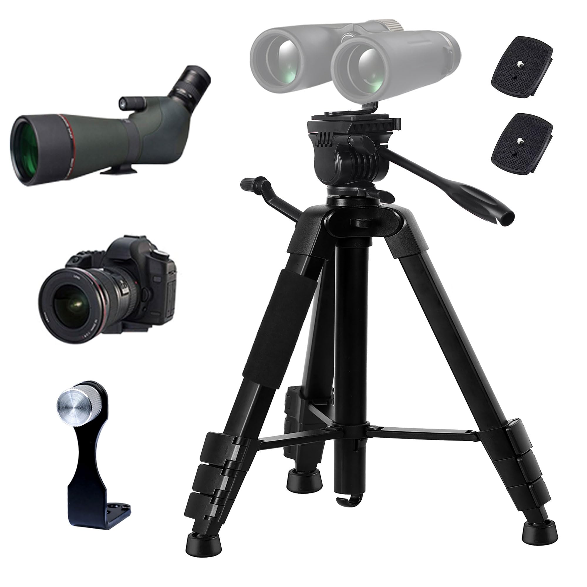 Lcncy Binocular & Spotting Scope Tripod Stand - Universal Lightweight Travel Video Tripod - Compatible With Spotting Scope/Telescope/Astronomy Binoculars/Dslr
