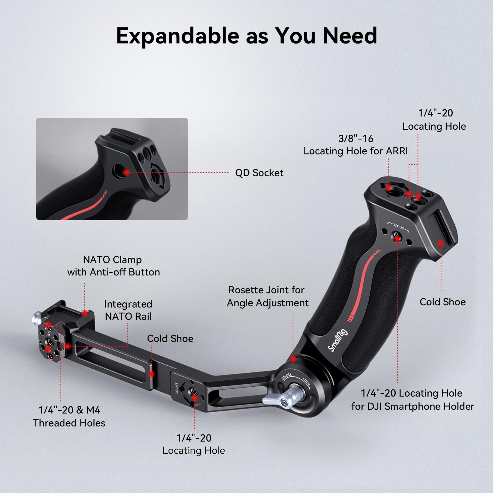 Smallrig Stabilizer Mode Sling Handgrip Kit For Dji Rs 2 / Rsc 2 / Rs 3 / Rs 3 Pro/Rs 3 Mini, With Sling Handle, Monitor Mount, Camera Cage And Weight-Reducing Shoulder Strap