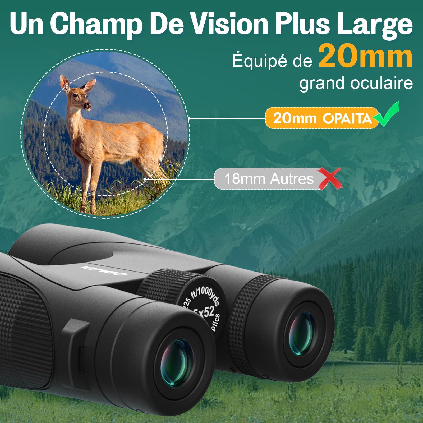 Opaita Bird Watching Binoculars For Adults 15X52 - Hunting Binoculars For Adults High Powered With Clear Low Light Vision For Hiking Travel Cruise Ship Sports