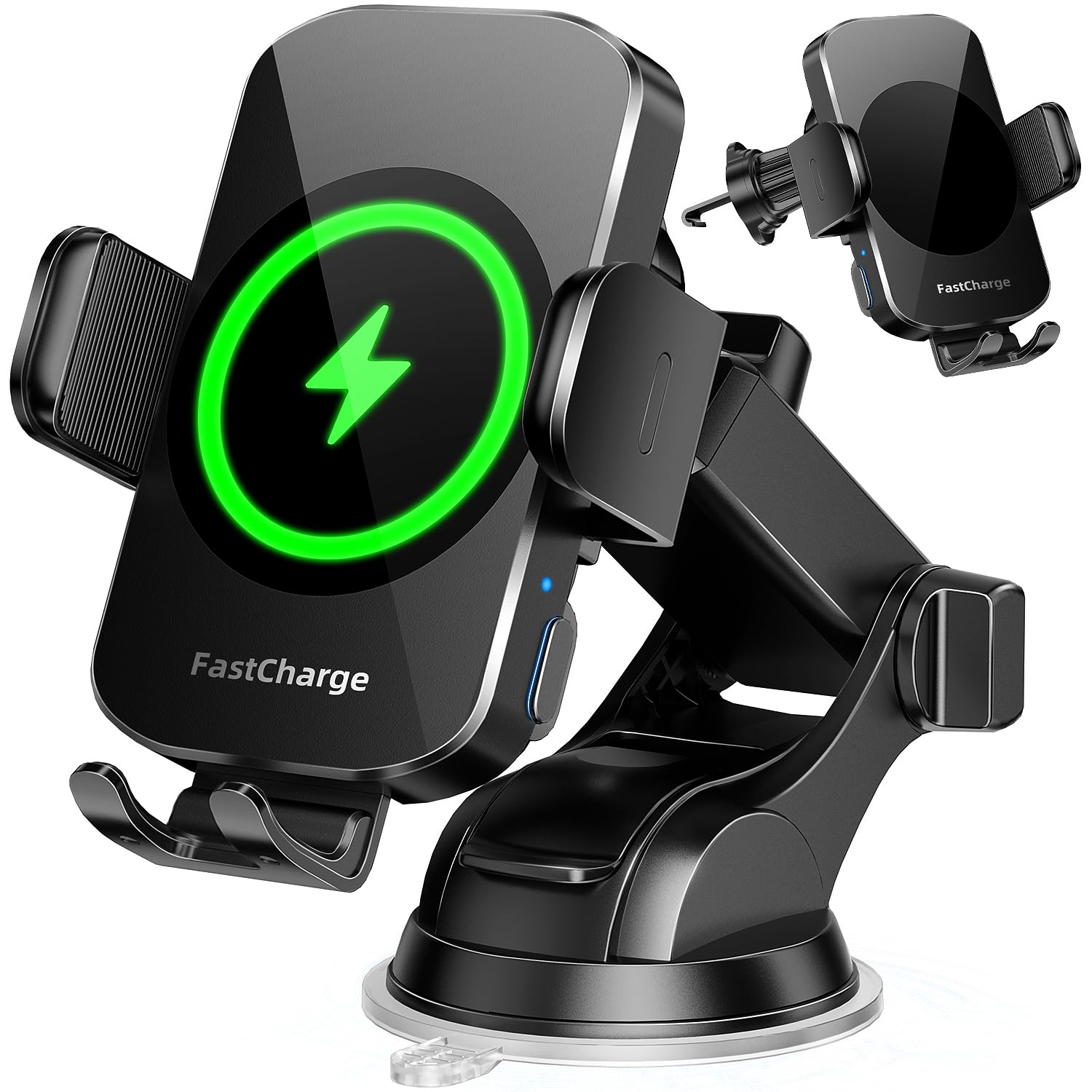 Bothlin Wireless Car Charger, Fast Charging Phone Holder 3 In 1 Phone Mount Auto Clamping Car Accessories Compatible With Iphone 16 15 14 13 12 11 Xs Xr, Samsung S23 Ultra S22 S21 S20/S10+ S9(Midnight Black)
