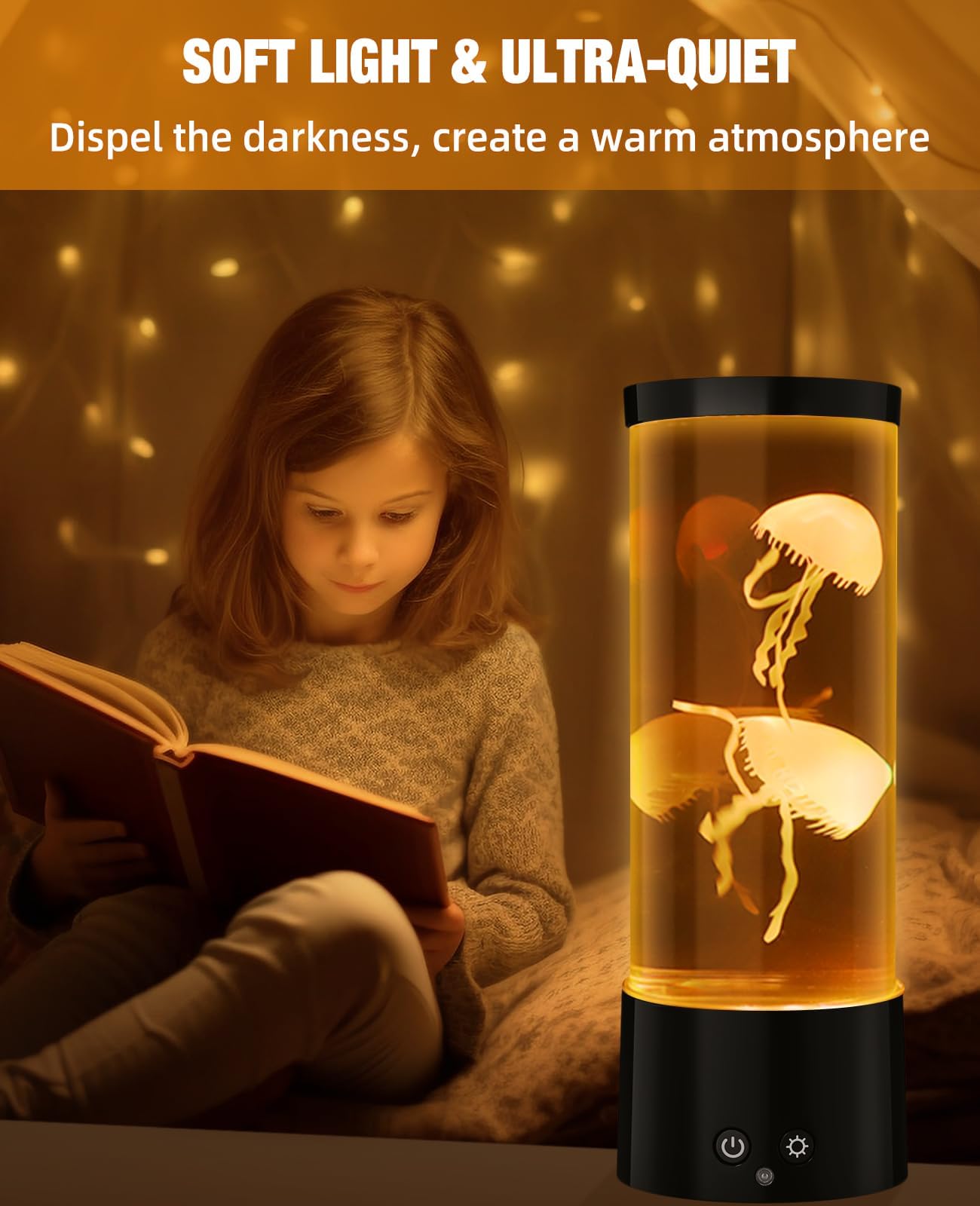 Guardwee Jellyfish Lamp With 17 Light Effects - Mood Table Lamp Night Light With Remote, Jelly Fish Tank Aquarium For Living Room, Christmas Birthday For Kids