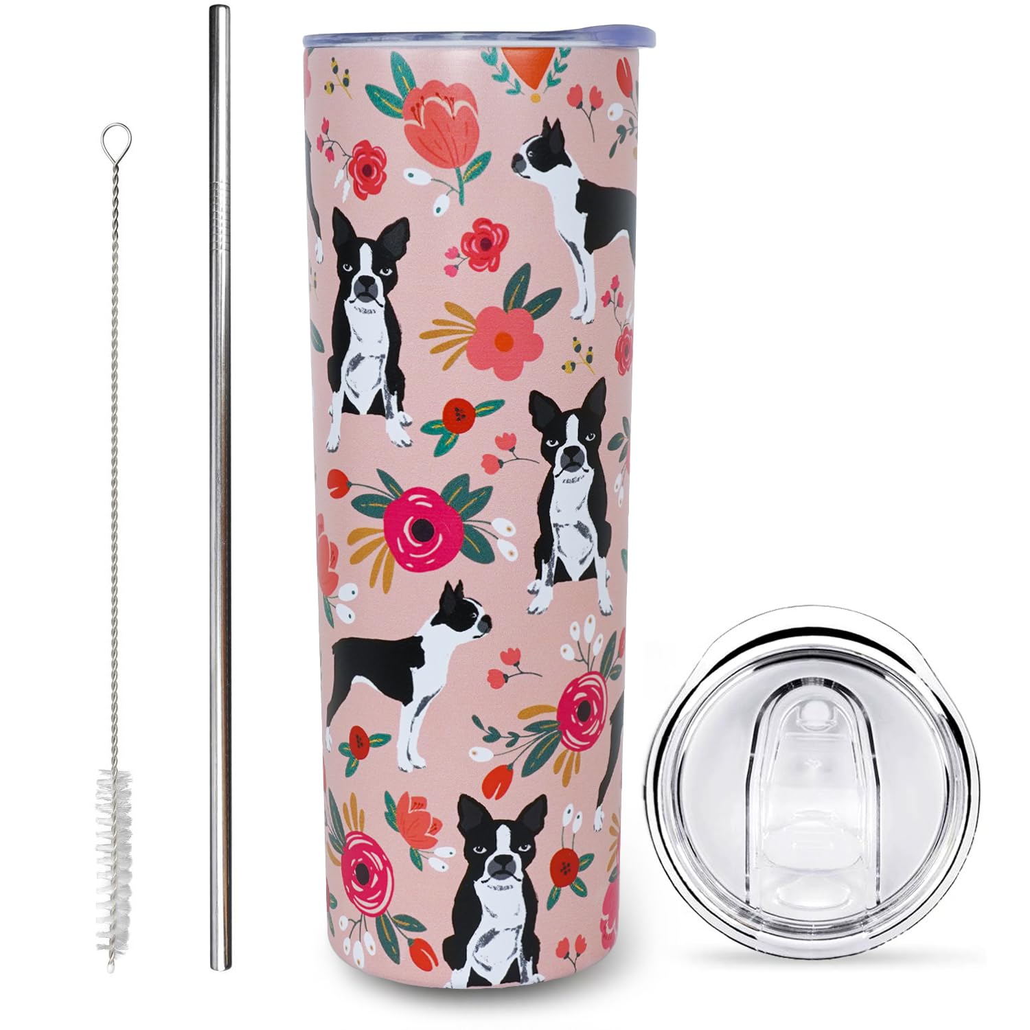 Boston Terrier For Women Cute Dog Tumbler Coffee Cup For Women Boston Terrier Travel Mug