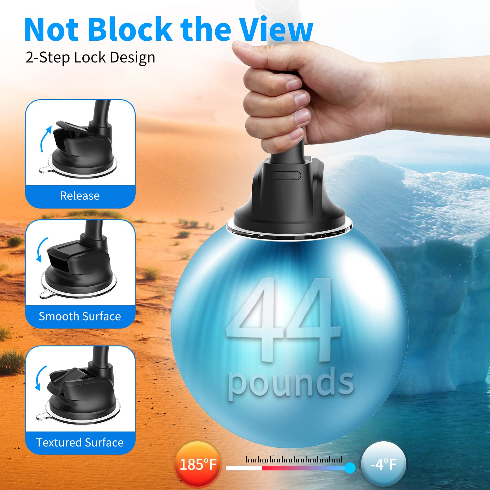 Apps2Car Magnetic Car Phone Holder Mount [6 Strong Magnets], Cell Phone Holder Car [Suction Cup], Phone Car Holder Mount [Windshield Dashboard] Fit For Most Smartphones & Mini Tablets
