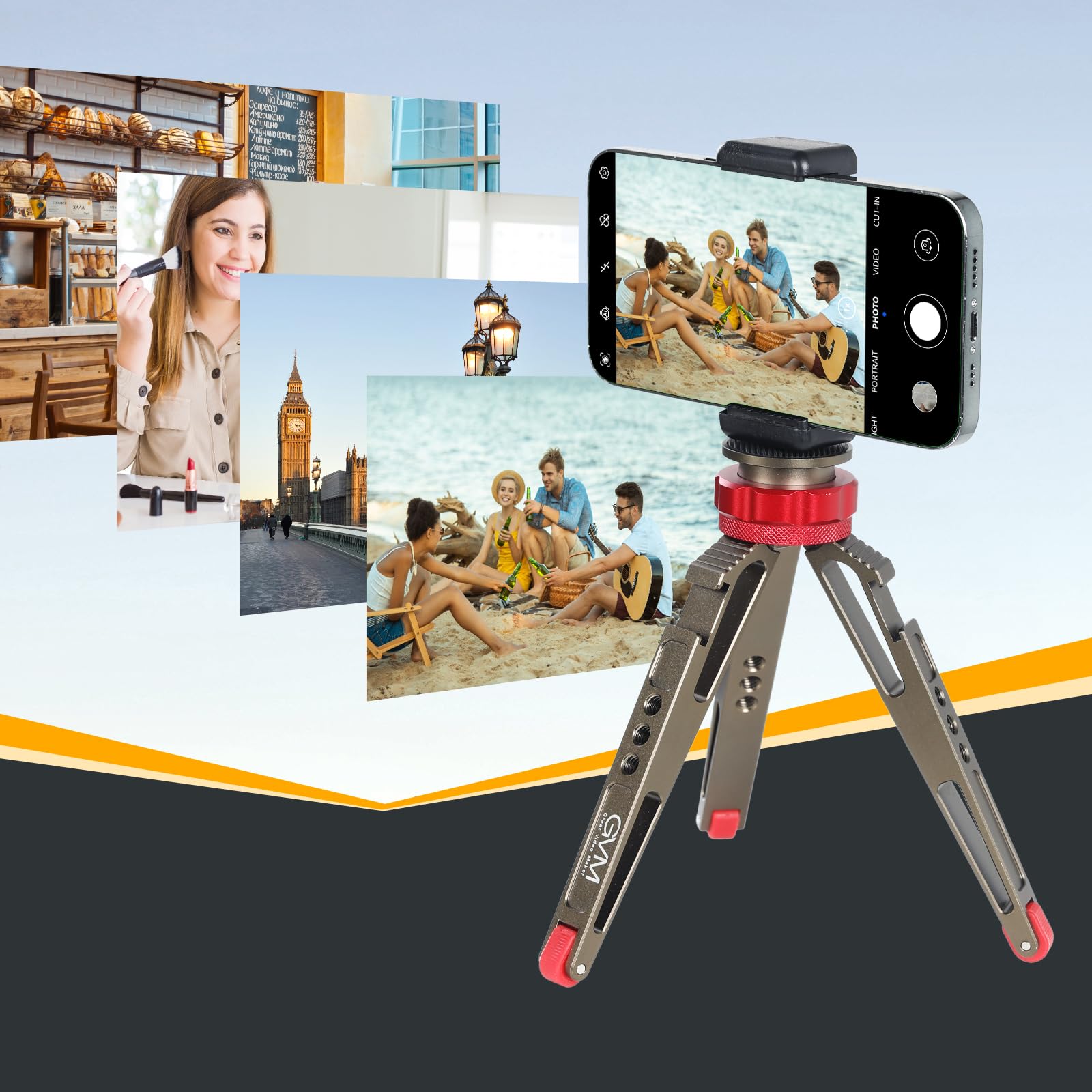 Gvm Great Video Maker Gvm Light Tripod, Adjustable Desktop Video Light Stand For Vloggers, Streamers & Photographers – Compact, Sturdy, Non-Slip Base, Compatible With Cameras & Lighting Equipment With 1/4" Screw