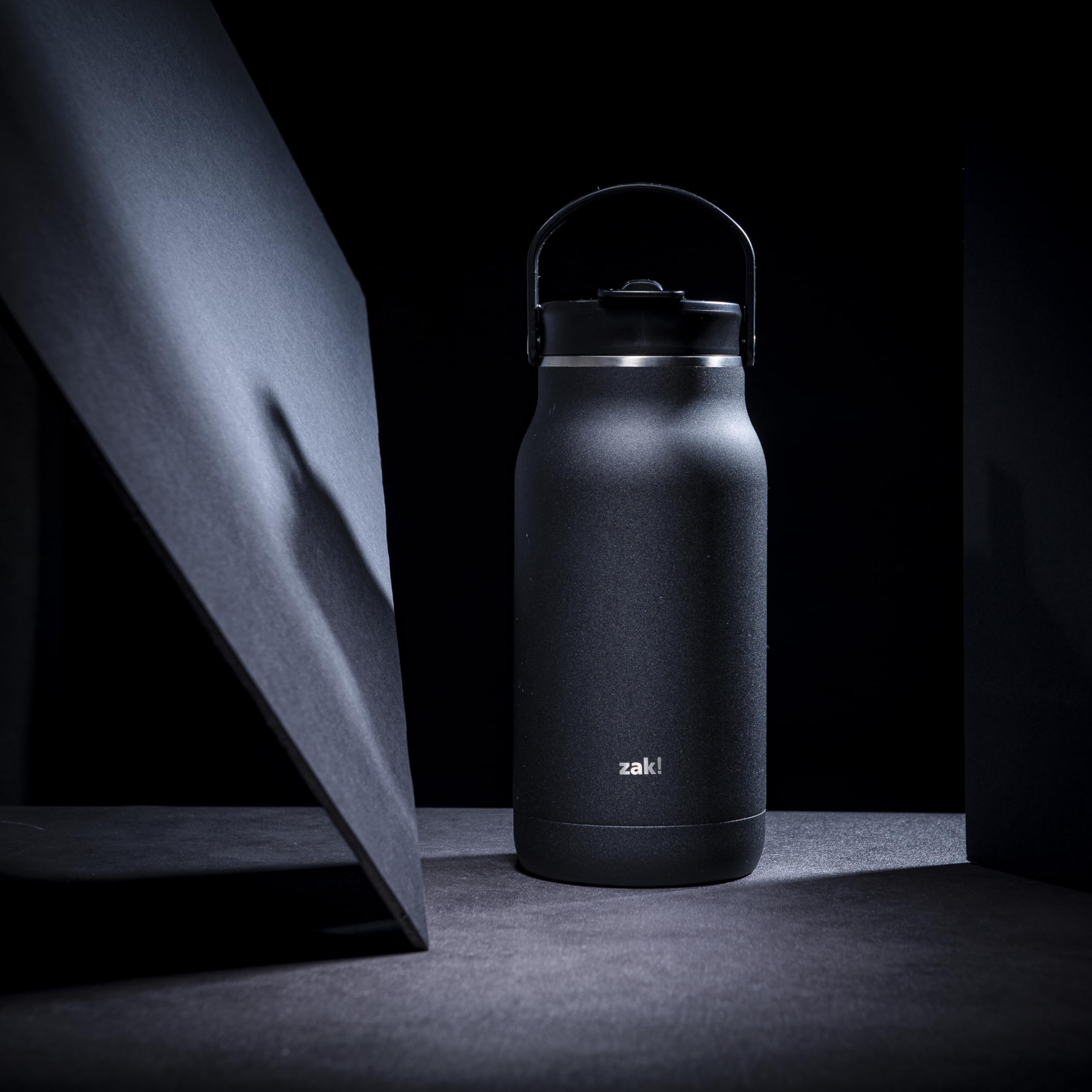 Zak Designs Harmony 2-In-1 Water Bottle For Travel Or At Home, 64Oz Recycled Stainless Steel