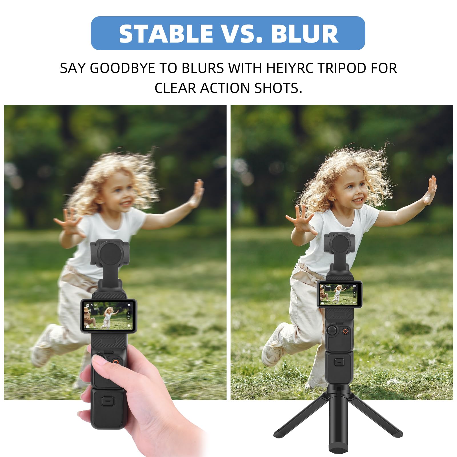 Heiyrc Mini Vlog Tripod For Dji Pocket 3 Om Osmo Mobile 7P 6, For Gopro 13 Max Hero, For Insta360 X5 X3 X4, For Dji Action 5 Pro Smooth Hohem Feiyu Dslr Camera Desktop Tabletop Stand Grip Accessories