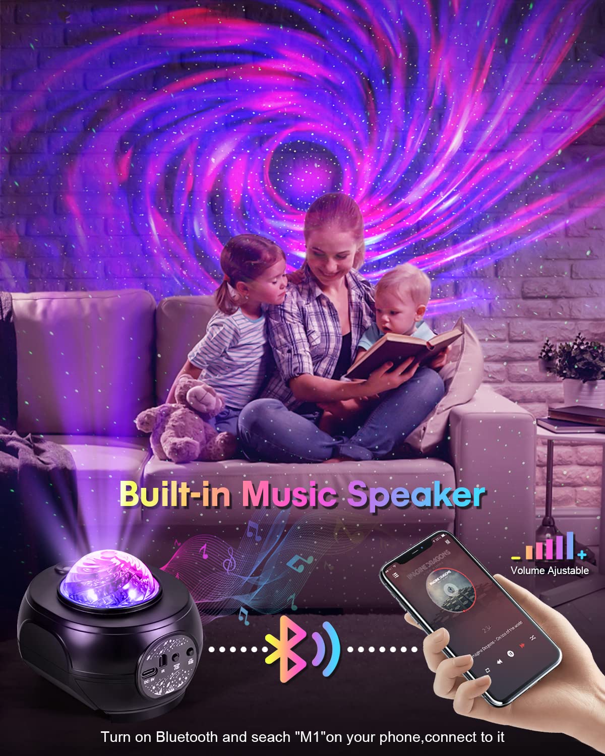Dfu Star Projector Galaxy Night Light, App Control Galaxy Projector Nebula Starry Light Projector With Remote, Timer Star Ceiling Projector Birthday'S  F