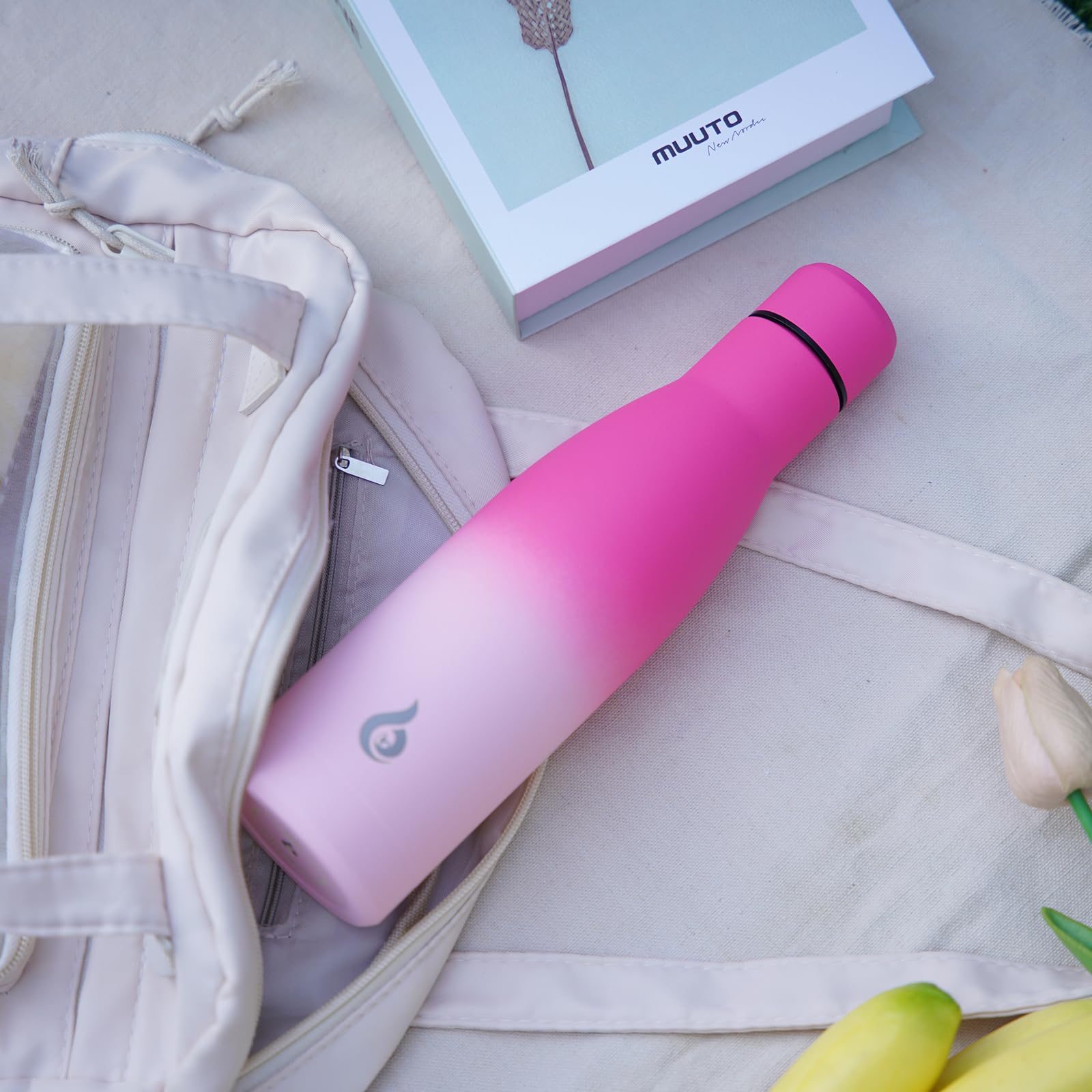 Bjpkpk Insulated Water Bottle 17Oz Stainless Steel Water Bottles Disawasher Safe Reusable Metal