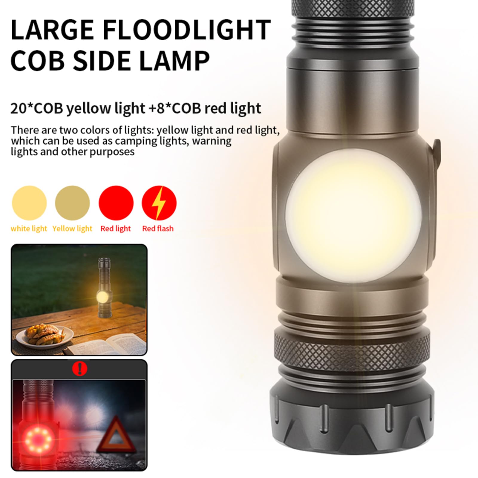 Kaijienoo Rechargeable Flashlight High Lumens,Zoomable Led Magnetic Flashlights,9 Light Modes,Ipx4 Waterproof,Cob Sidelight,Small Super Bright Flash Light For Home,Emergency,Camping,Usb&Type-C(Battery Included)