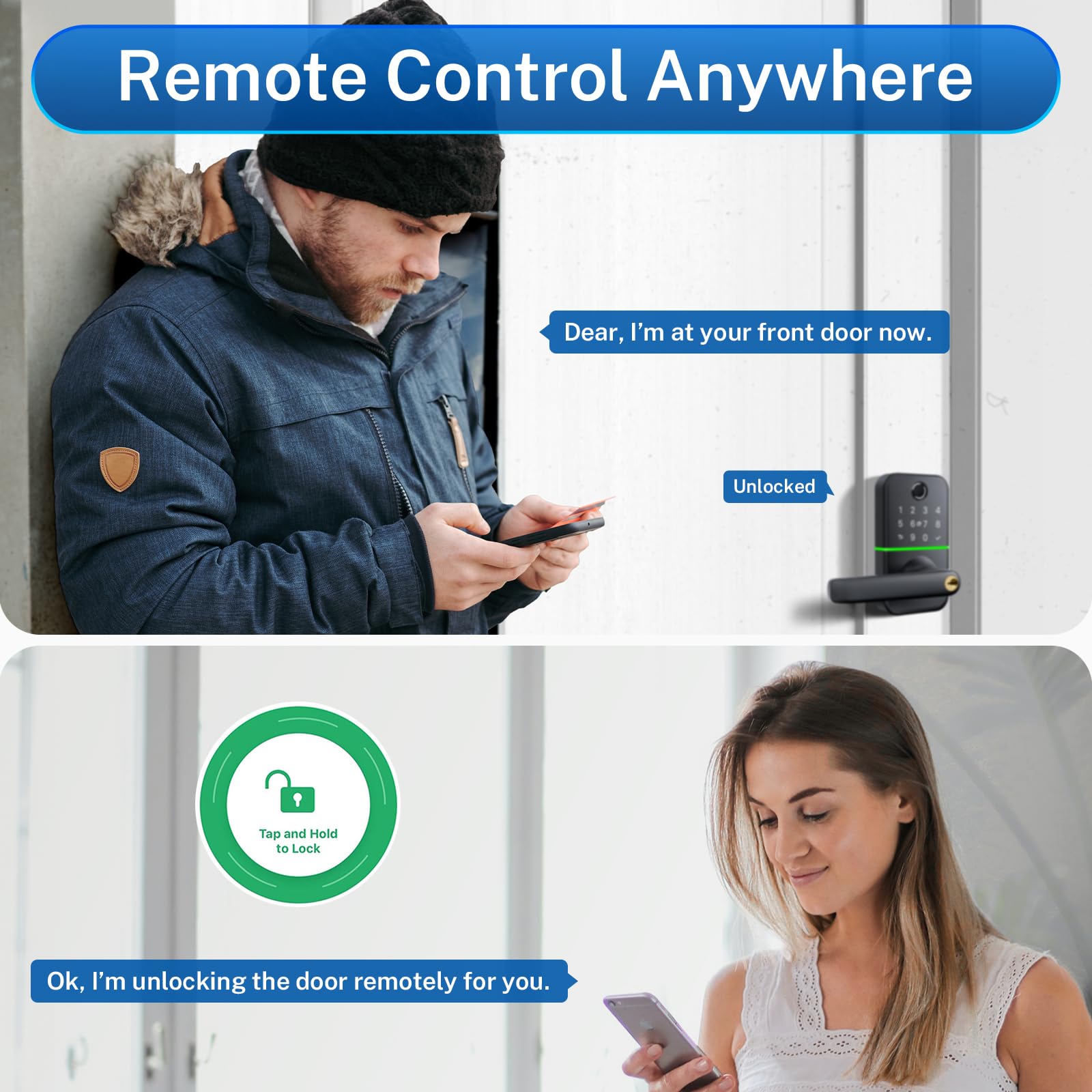 Kucacci Tuya Wifi Gateway For Z1 Z2 Q1 Smart Lock: Compatible With Smart Life, Tuya App To Remotely Control Smart Door Lock, Compatible With Alexa, Google Assistant To Voice Control(Support Wifi 2.4G)