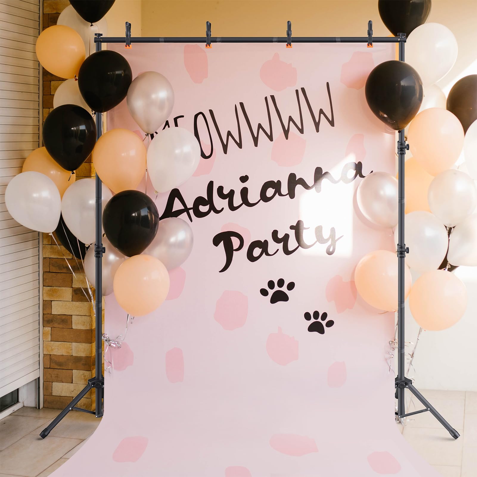 Forlogic Backdrop Stand 10×8Ft (W×H) Adjustable Backdrop Support Ground Kit Photography Photo Shoot Backdrop Stand For Parties With Sandbags, Spring Clips, Carrying Bag